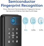 Verrouillage de porte avec clavier intelligent, bouton d'empreinte digitale intelligent, serrure numérique sans clé avec app/garde APP Commande, clavier tactile Verrouillage automatique Deadbolt, détection automatique de gauche/droite Installation facile pour les portes