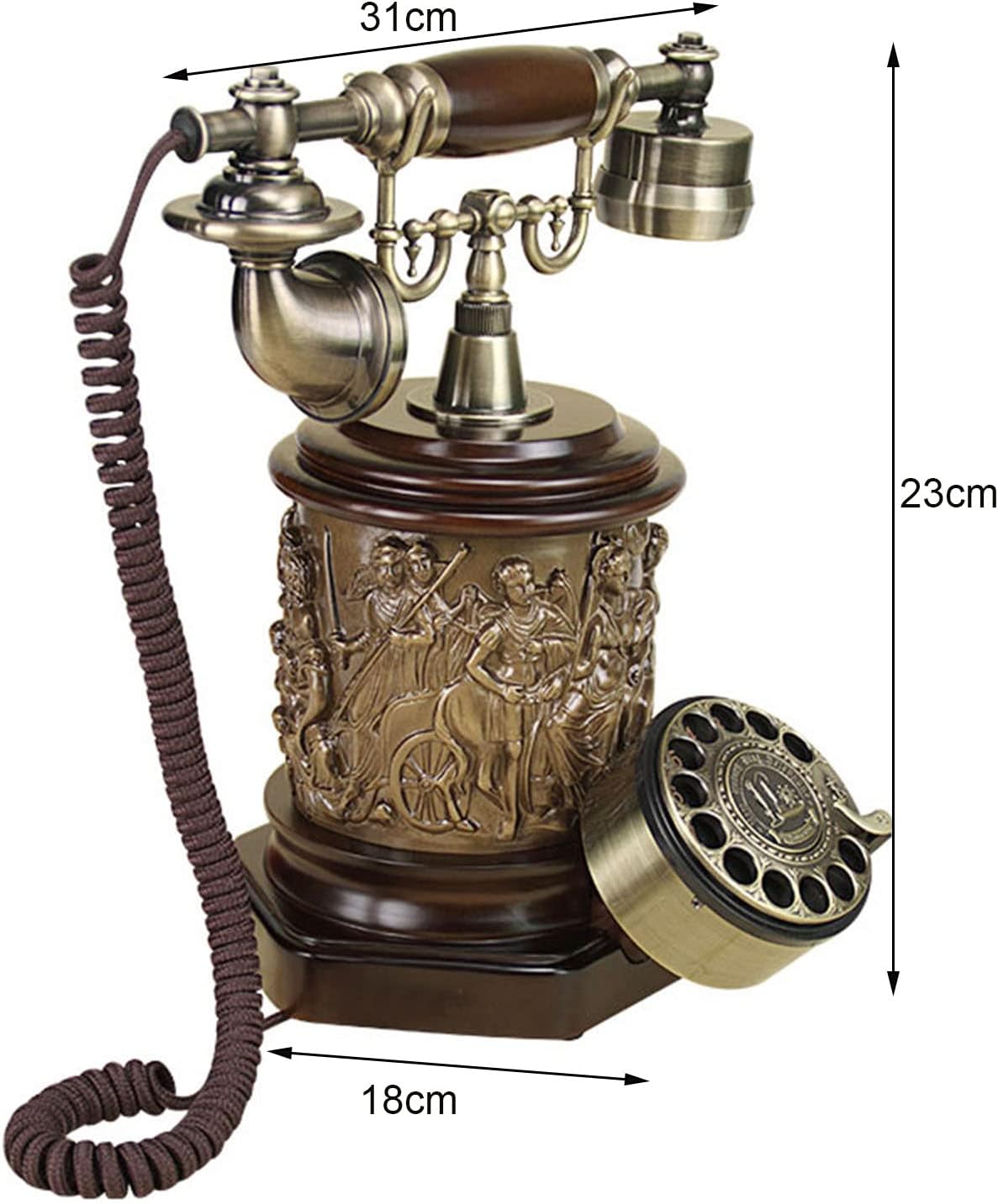 Rotary Dial Landline Telephone Vintage Retro Antique Phone Ornament for Home Desk Decor