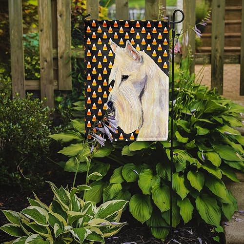 Miniatura 2 de Caroline's Treasures SS4323GF Scottish Terrier Wheaten Candy Corn Halloween Retrato de jardín Bandera de buzón Bandera decorativa para patio