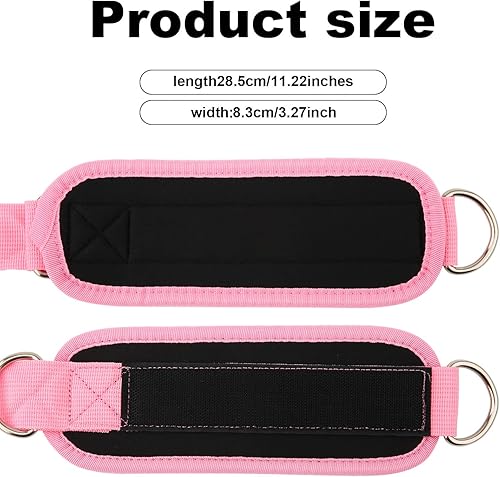Miniatura 2 de 2 correas de tobillo de gimnasio para máquina de cable, banda de pierna acolchada de neopreno con anillo en D ajustable, fitness, pies, tobilleras,