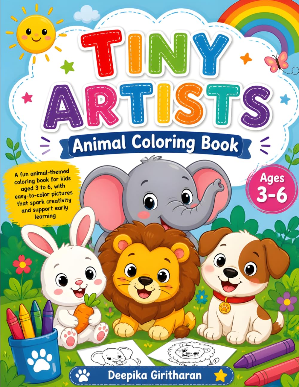 Tiny Artists Animal Coloring Book: Fun & Easy Animal Designs for Toddlers and Preschoolers | Big, Simple Pictures for Little Hands
