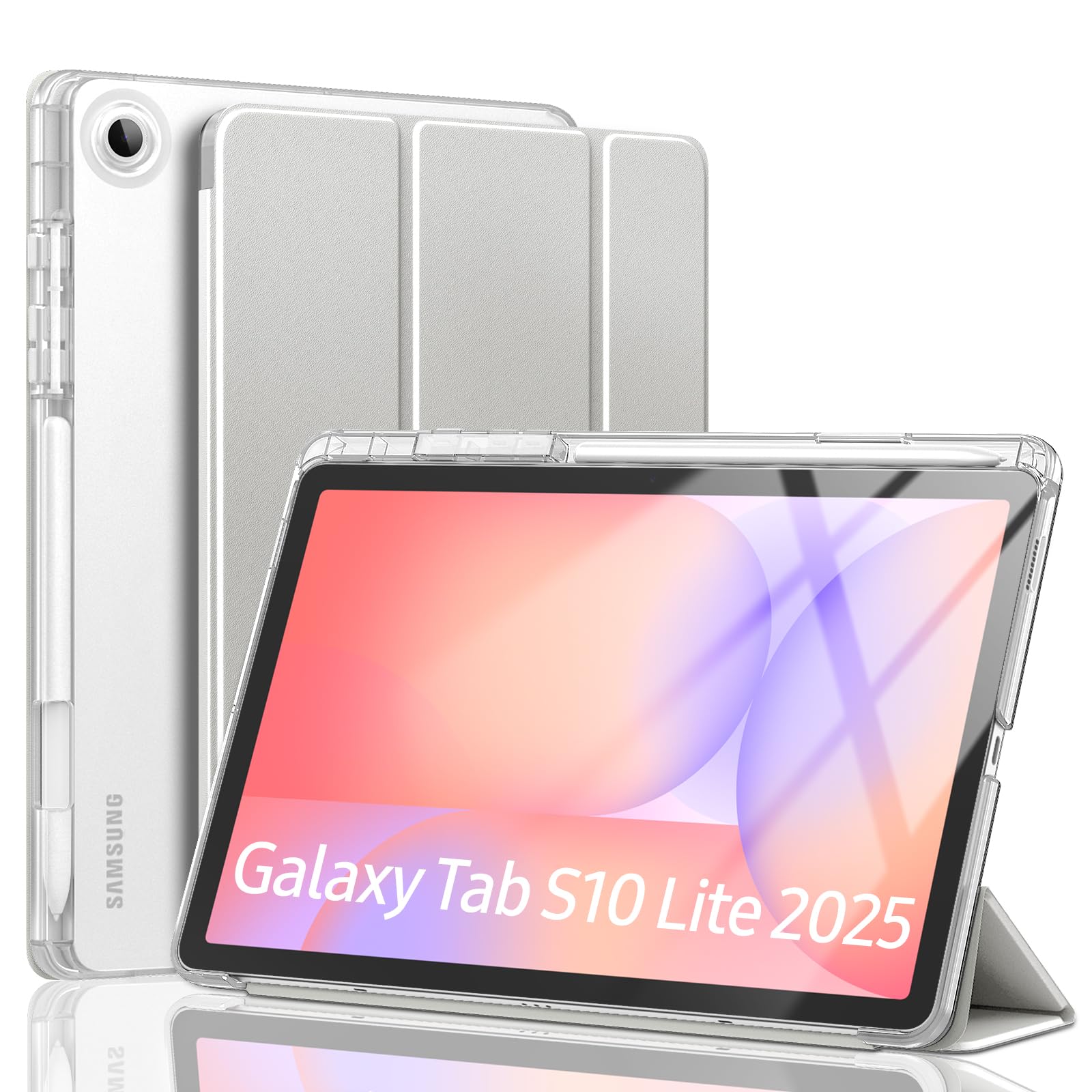 MoKo Case for Samsung Galaxy Tab S10 Lite 10.9 Inch 2025, Silver