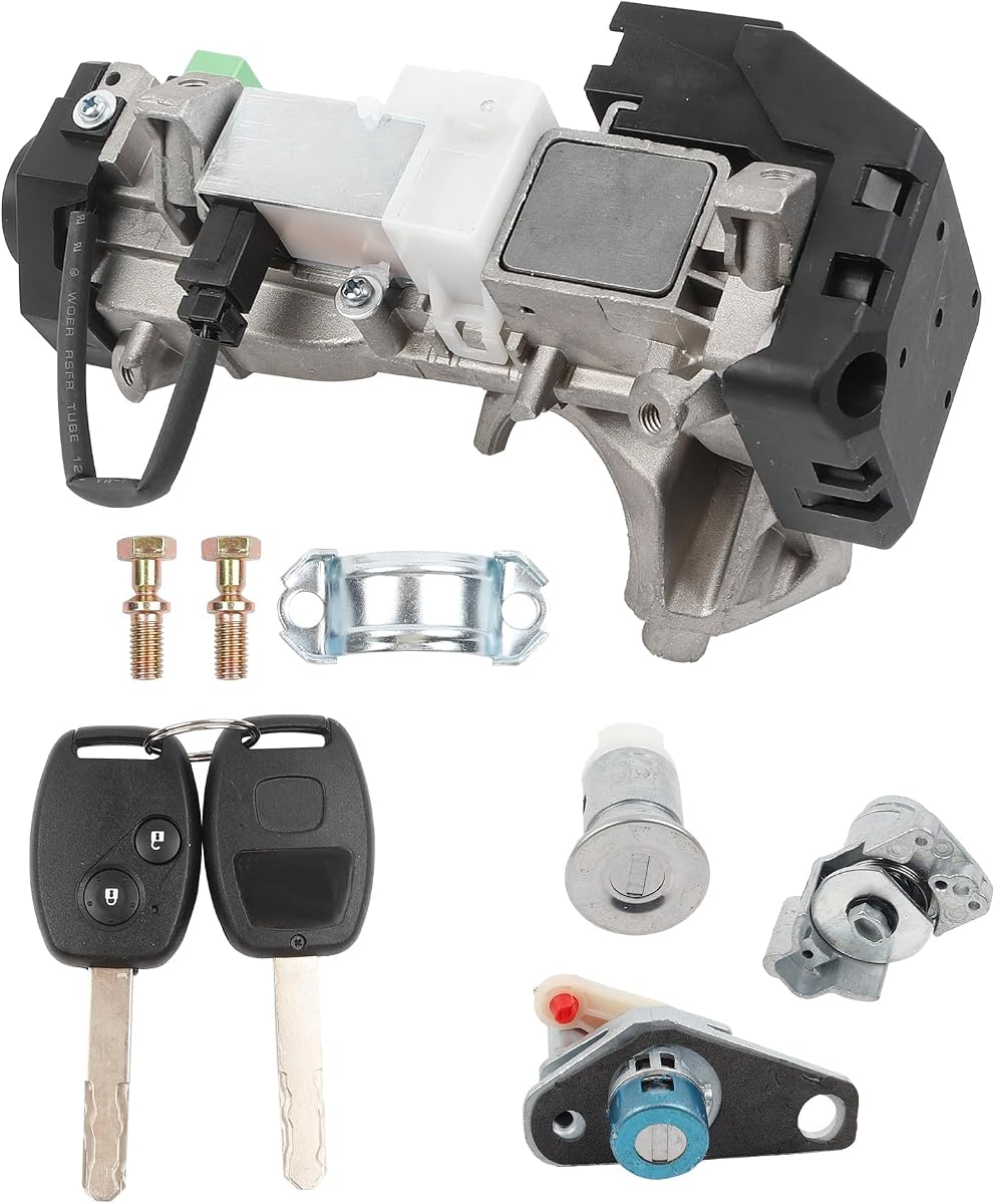 Conjunto de cilindro de cerradura de interruptor de encendido Dasbecan con llaves (Chip ID46) | Compatible con Honda Accord 2008-2011 CRV 2007-2010 FIT 2009-2011 Odyssey 2009-2011 CIVIC 2006-2011 Replce# 06350-SAA-G30