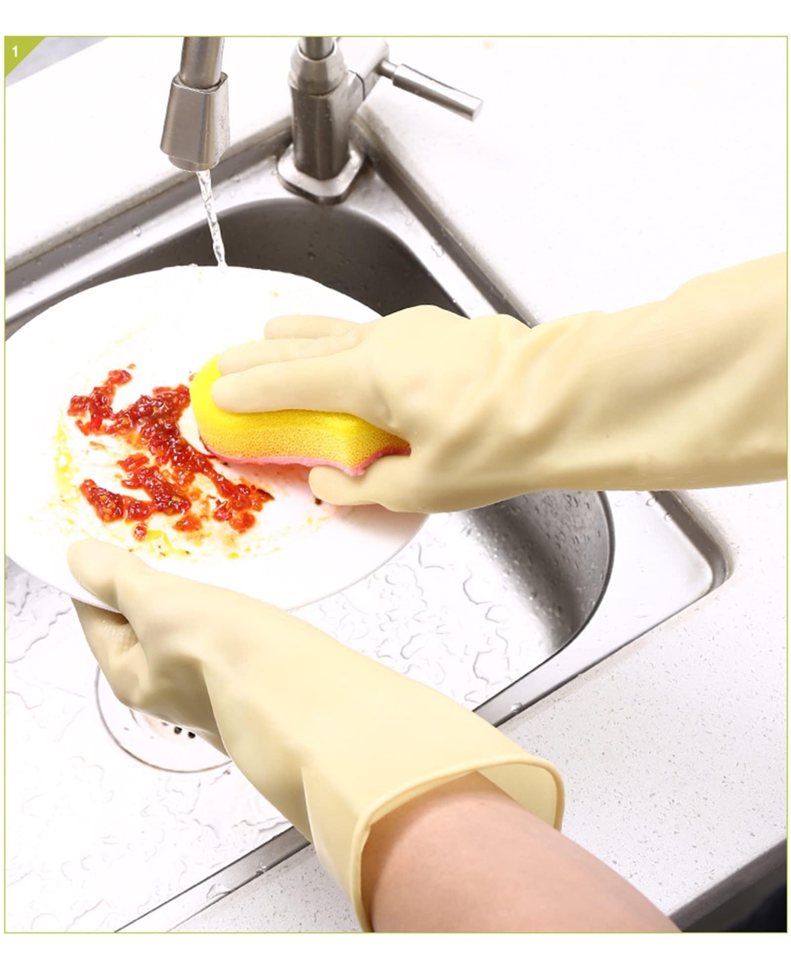 Guanti in gomma per lavare i piatti, spessi e impermeabili, riutilizzabili, in lattice, per la pulizia della casa e per il lavaggio dell'auto, ideali per uso domestico e professionale