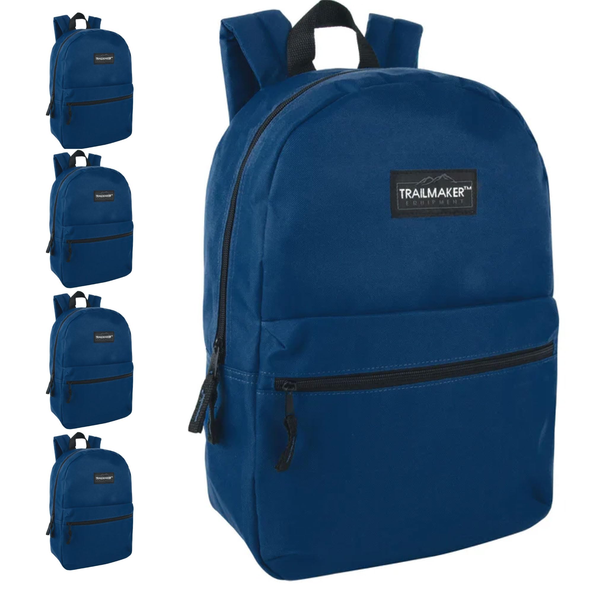 Trail maker 24 Pack Classic 17 Inch Backpacks in Bulk Wholesale Back Packs for Boys and Girls