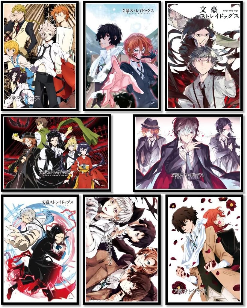 Amazon.com: Anime Bungo Stray Dogs Poster Wall Decor Art Print,Set of 8 ...