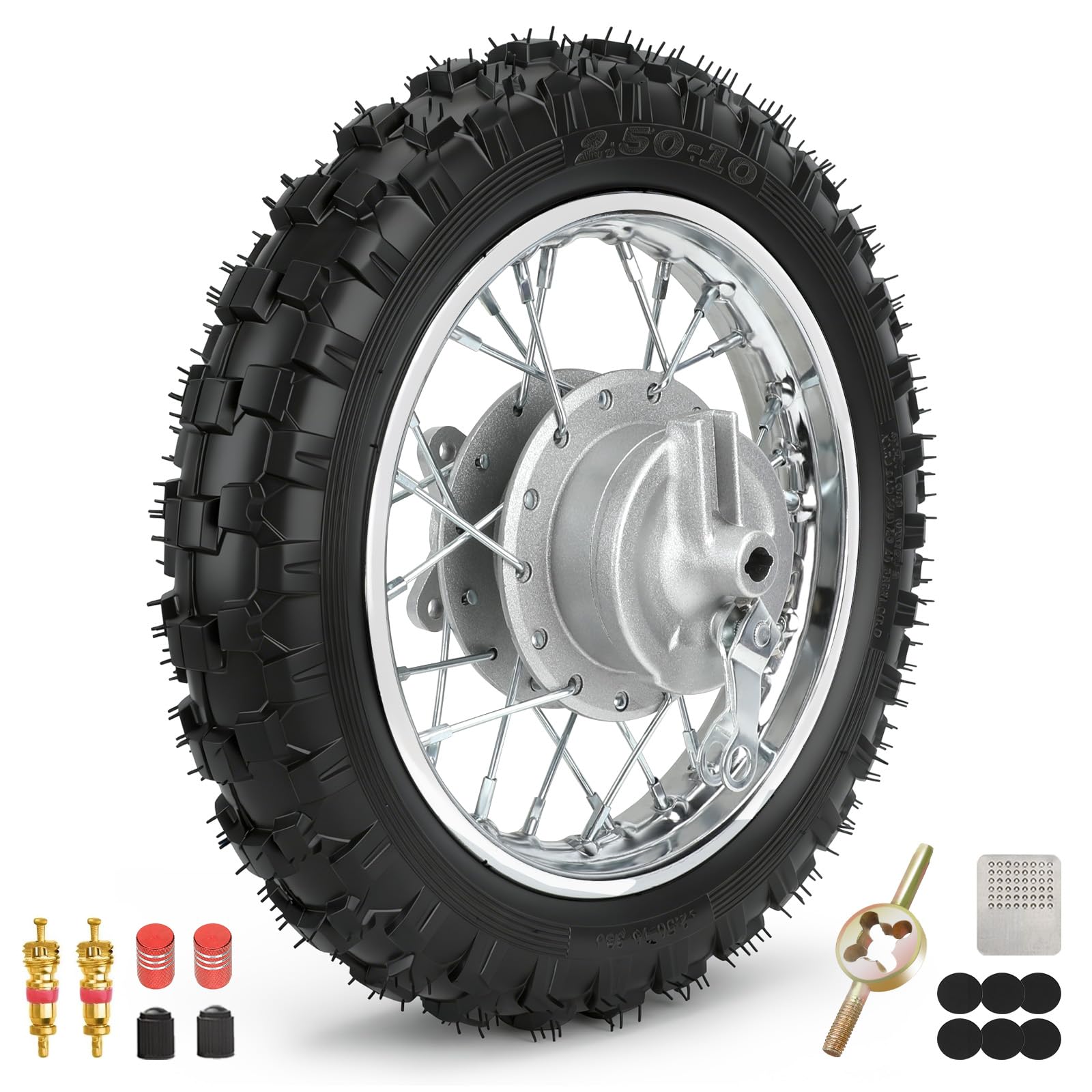 2.50-10 Dirt Bike Tire and Rim for CRF50 SSR 70 TTR50 XR50 Pit Bike