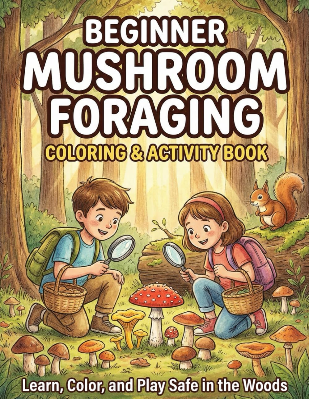 Beginner Mushroom Foraging Coloring and Activity Book: Learn safe identification with fun pages and puzzles