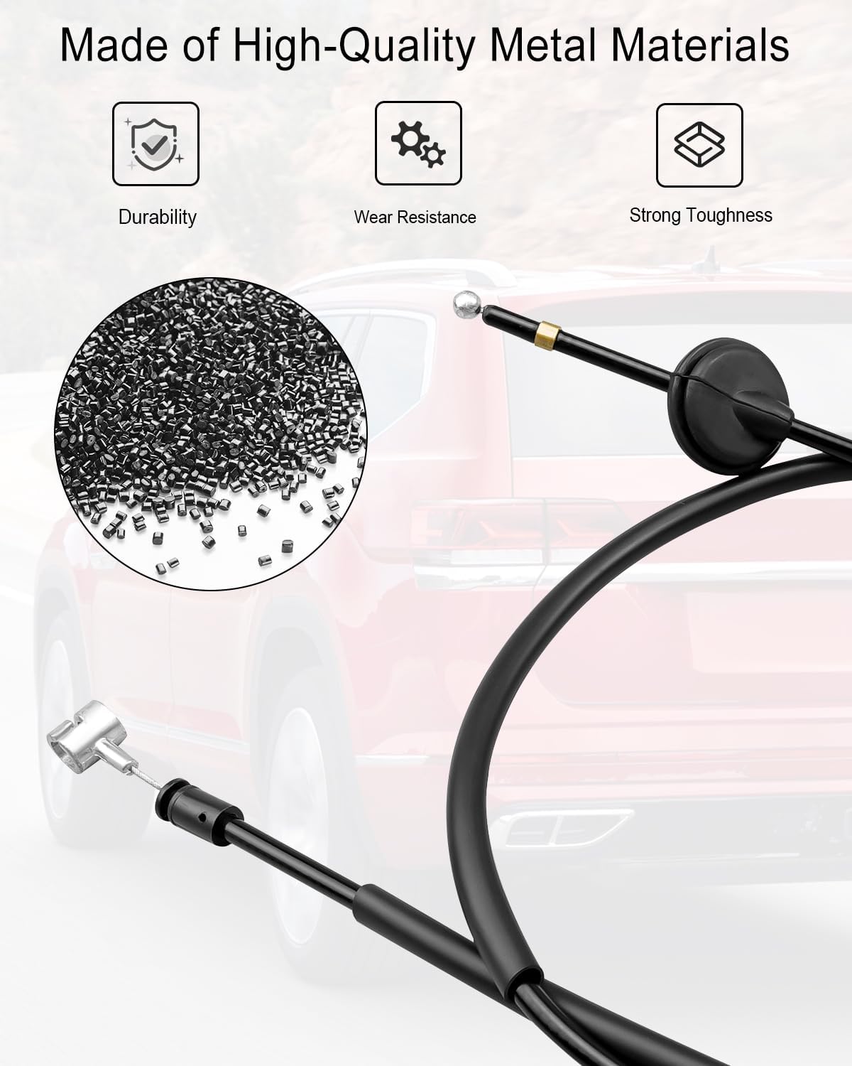 Hood Release Cable Compatible with Volkswagen Atlas 2020 2021 2022 2023 Replace 3CM-823-535 3CM823535, Hood Latch Hood Lock Release Cable