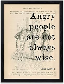 Pride and Prejudice Book Quote Wall Prints - Jane Austen Literary Quotes Print - Gift for Book Lover - Literary Gifts - Frame Not included