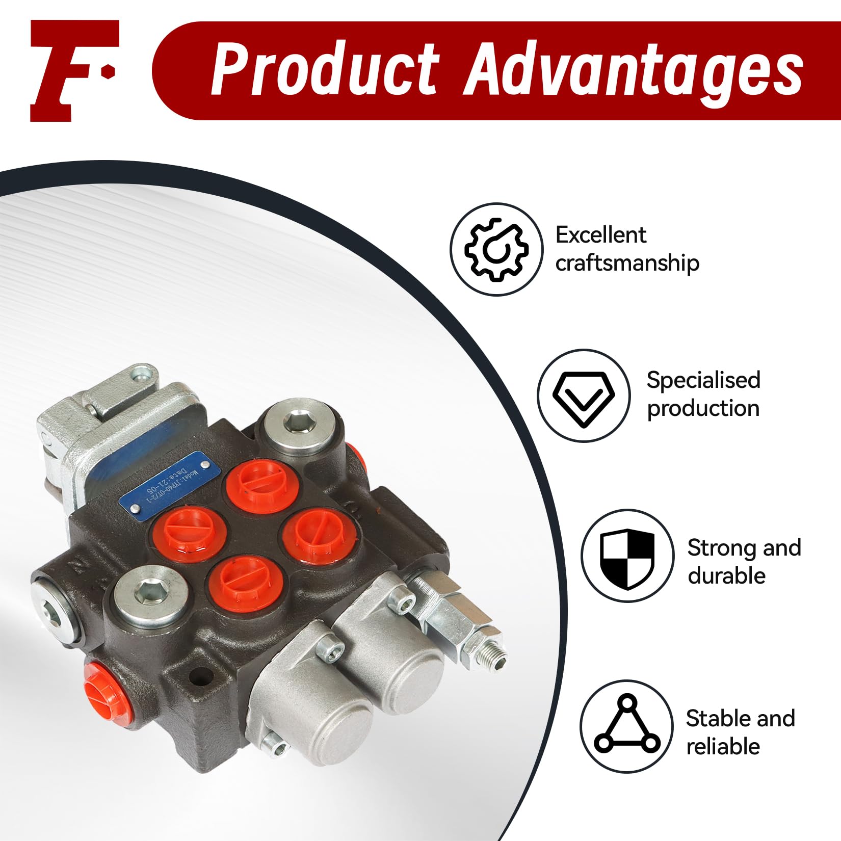 Distributeur hydraulique à double effet 2 tiroirs 11 GPM 3600 PSI BSPP