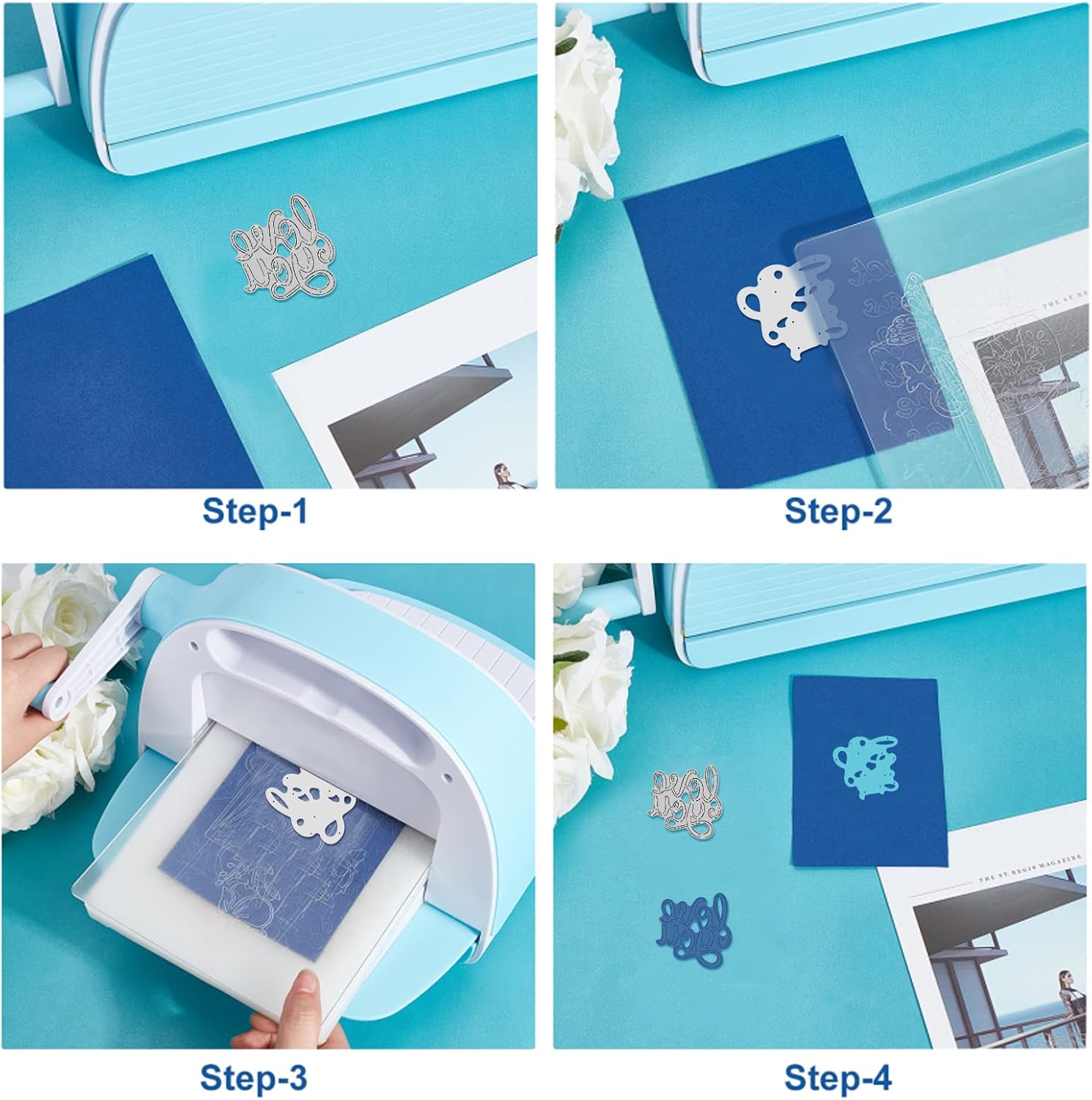 BENECREAT 4 Styles Net Lace Frame Cutting Dies, Grid Background Metal Cutting Dies for DIY Paper Craft Card Making Scrapbooking Decor
