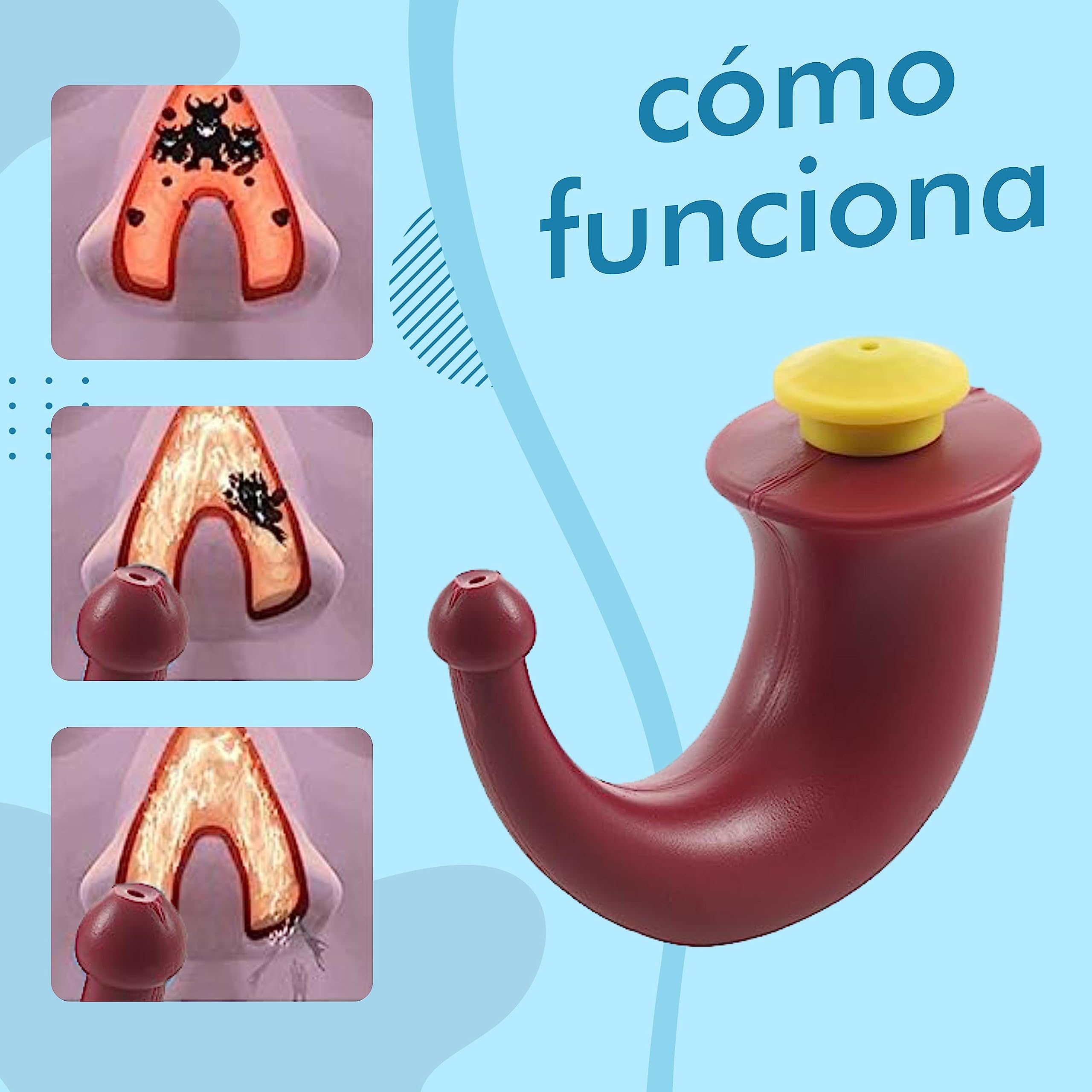 Neti Pot en forme de corne | Lota nasale | Lota nasale adulte | 200 ml | Lota nasale en plastique | Lavage nasal