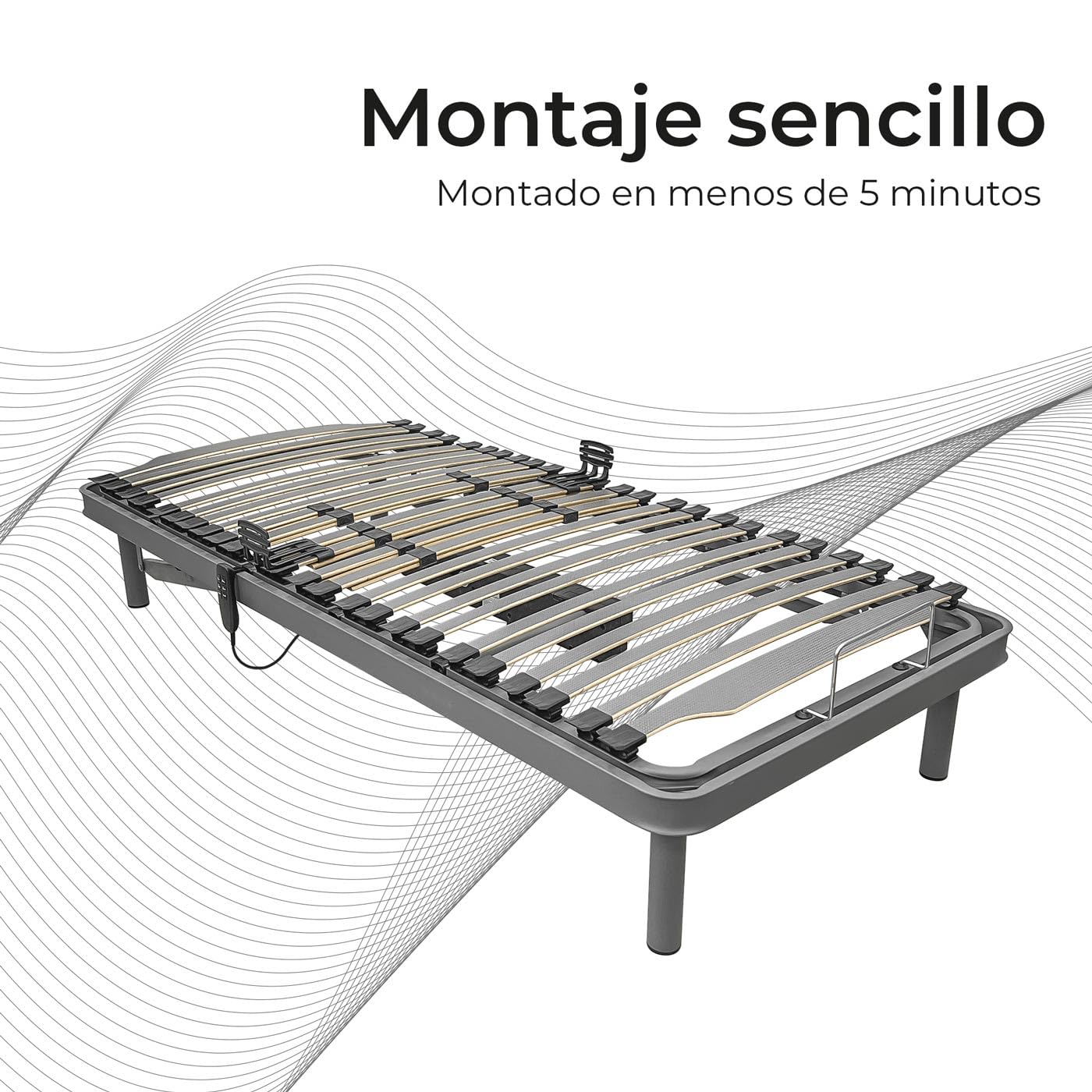 Somnia Descanso - Cama Articulada Eléctrica Artimedic Pro, 5 Planos, Bastidor Reforzado, Fiable y Silenciosa, Acero 60x20mm, 90 x 190