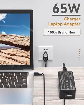 VUOHOEG 10 Pack 65W Chromebook Charger USB C Laptop متوافق مع HP Lenovo Acer Asus Dell Google Computer Adapter Power Type-C Chromebook X360 11 13 14 14A Spectre X360 Power Cord