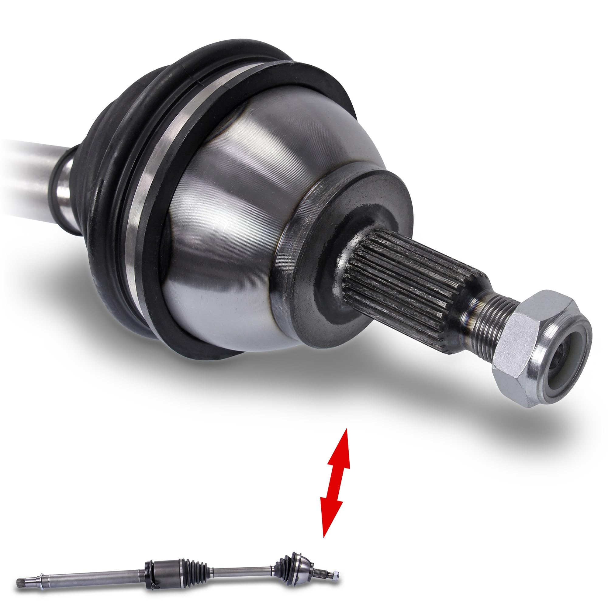 ATEC Germany 2x Eje de transmisión delantero izquierdo y derecho, compatible con MERCEDES-BENZ Clase A (W169), Clase B Sports Tourer (W245)