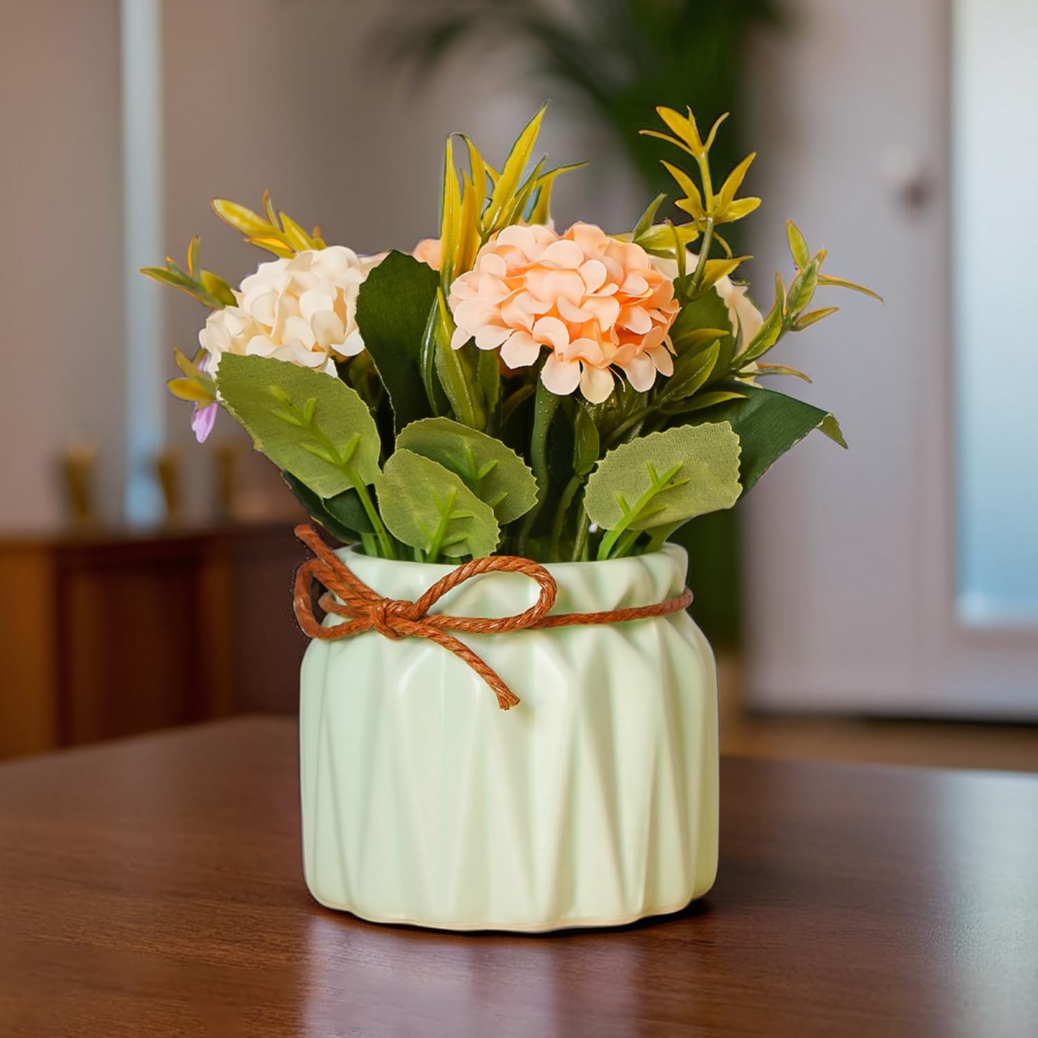 Buy Ekhasa Chrysanthemum Ceramic Flower Vase with Artificial