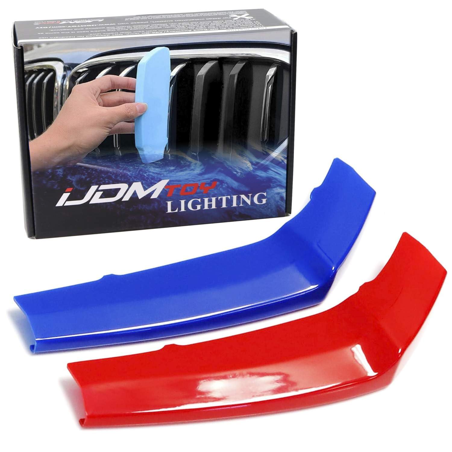 iJDMTOY Exact Fit 3pc Set Iconic Tri-Accent Grille Insert Trims Compatible with 2016-2018 F12 F13 6 Series 640i 650i 2-Door Coupe/Convertible/Gran Coupe