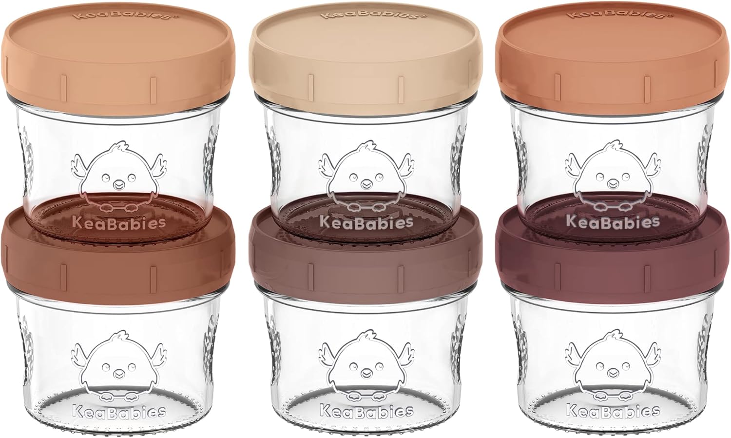 KeaBabies 6Pack Glass Baby Food Containers 4 oz Leak