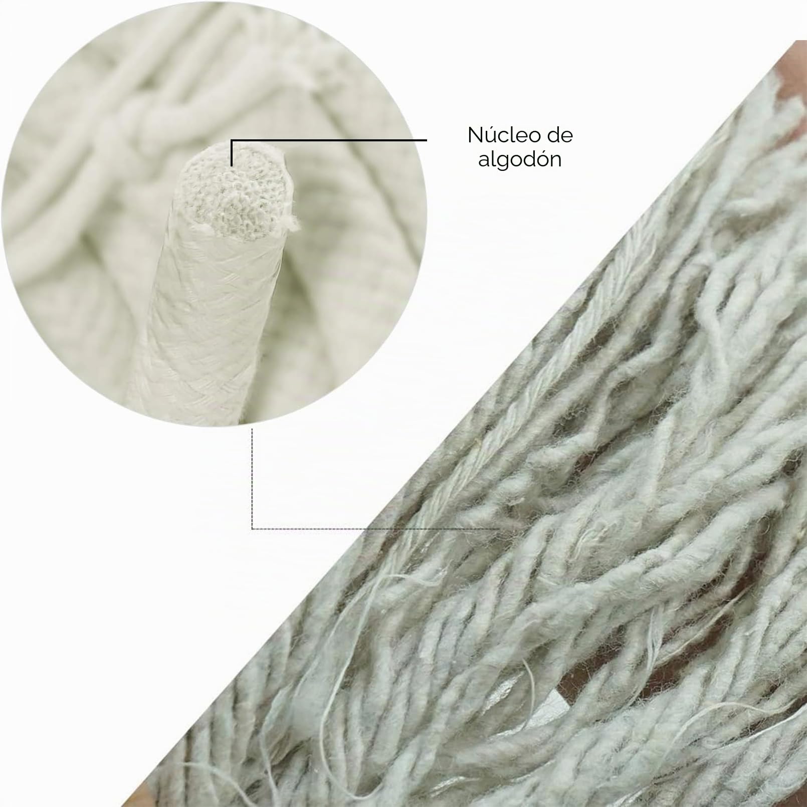 Aoneky Cuerda de Algodón Natural - 10mm/14mm/16mm, 15M/30M/60M, Cuerda Gruesa Trenzada de Algodón para Macramé Bricolaje Manualidades Artesanía Decoración, Cordón Colgante de Pared, Blanco (10mm, 30M)