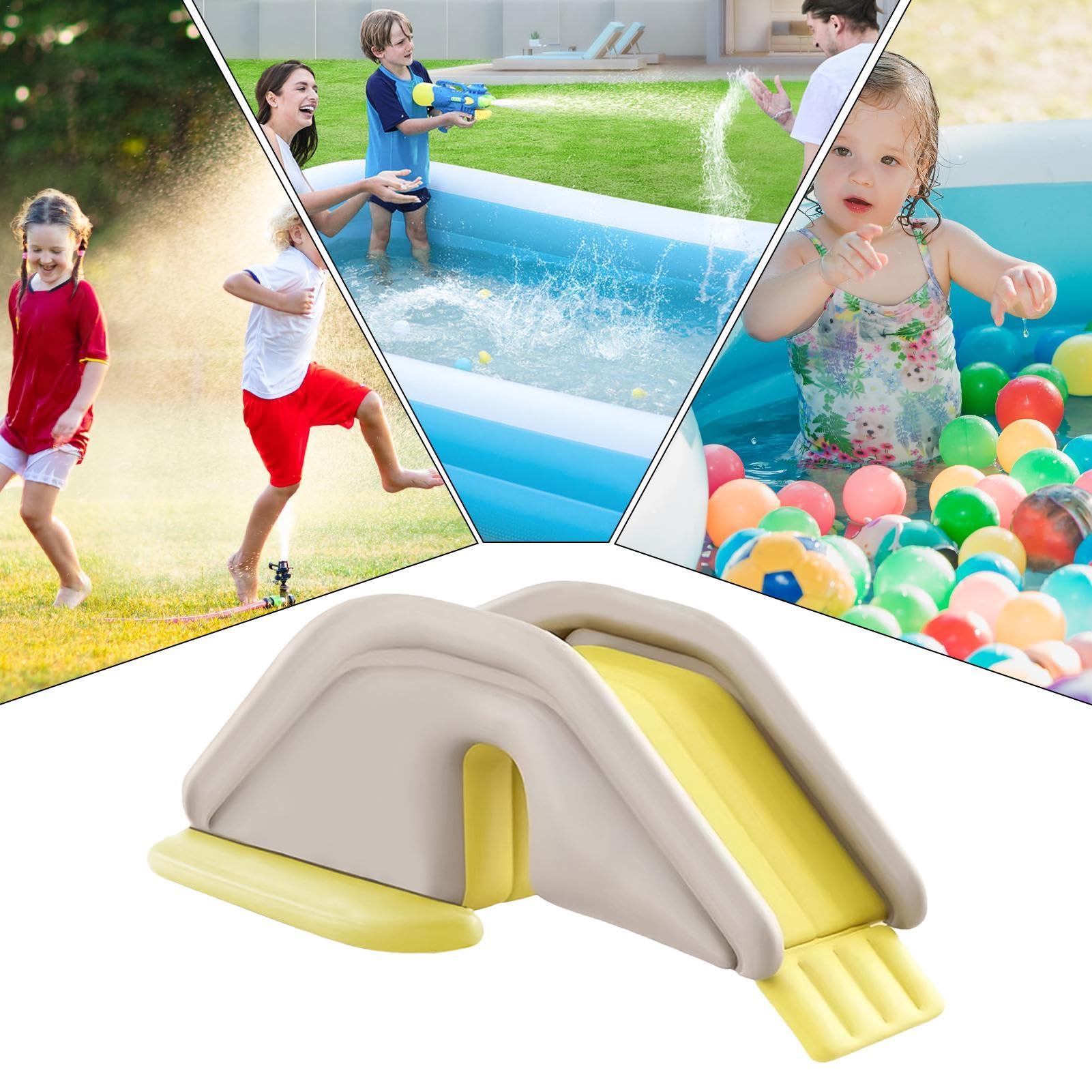 Teksome Scivolo per piscina, Scivolo gonfiabile per piscina | Scivolo per piscina portatile gonfiabile bidirezionale in PVC stabile | Centro giochi all'aperto, attrezzature per piscine divertenti per