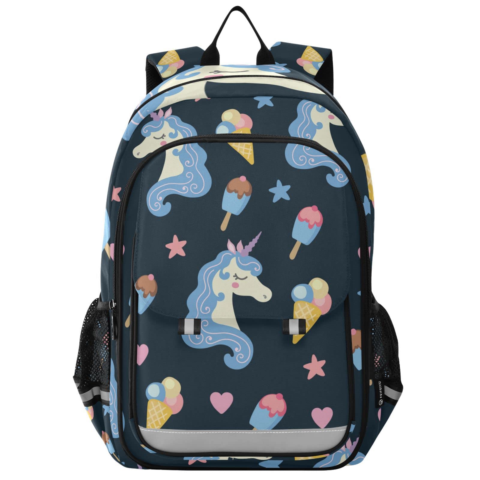 Vnurnrn Süße Geschenke Für Engel Einhorn Stern Schulter Rucksack Kinderrucksack Für Schule Mädchen Jungs Büchertasche Schülerrucksack mit Laptop Rucksäcke