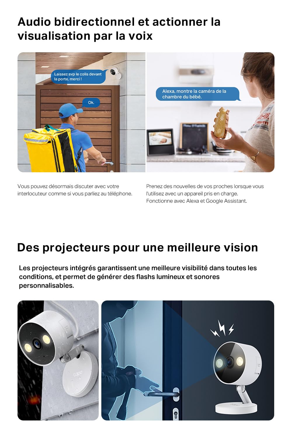 Tapo C120 Caméra Surveillance WiFi intérieure ou extérieure, QHD 4MP, Étanche IP66, Détection intelligentes de l'IA, Base magnétique, Double projecteur, Vision Nocturne, Audio Bidirectionnel
