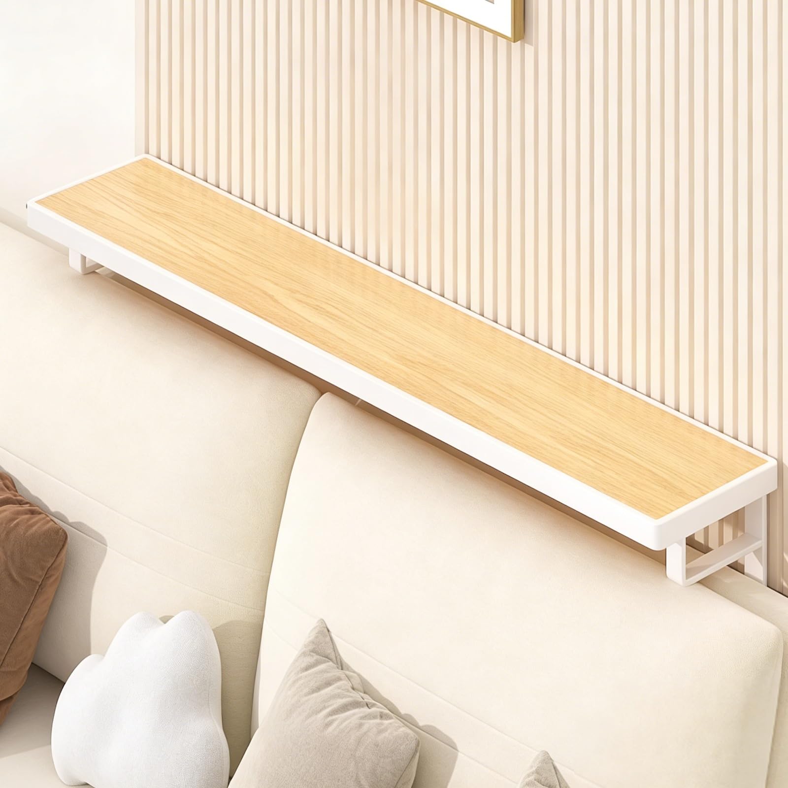 LZMZMQ Mueble detras Sofa Consola Delgada De 40/50/60 Cm De Largo para Detrás del Sofá, Estante Largo Y Estrecho para Sala De Estar, Dormitorio Y Estudio(White,50cm/19.7")