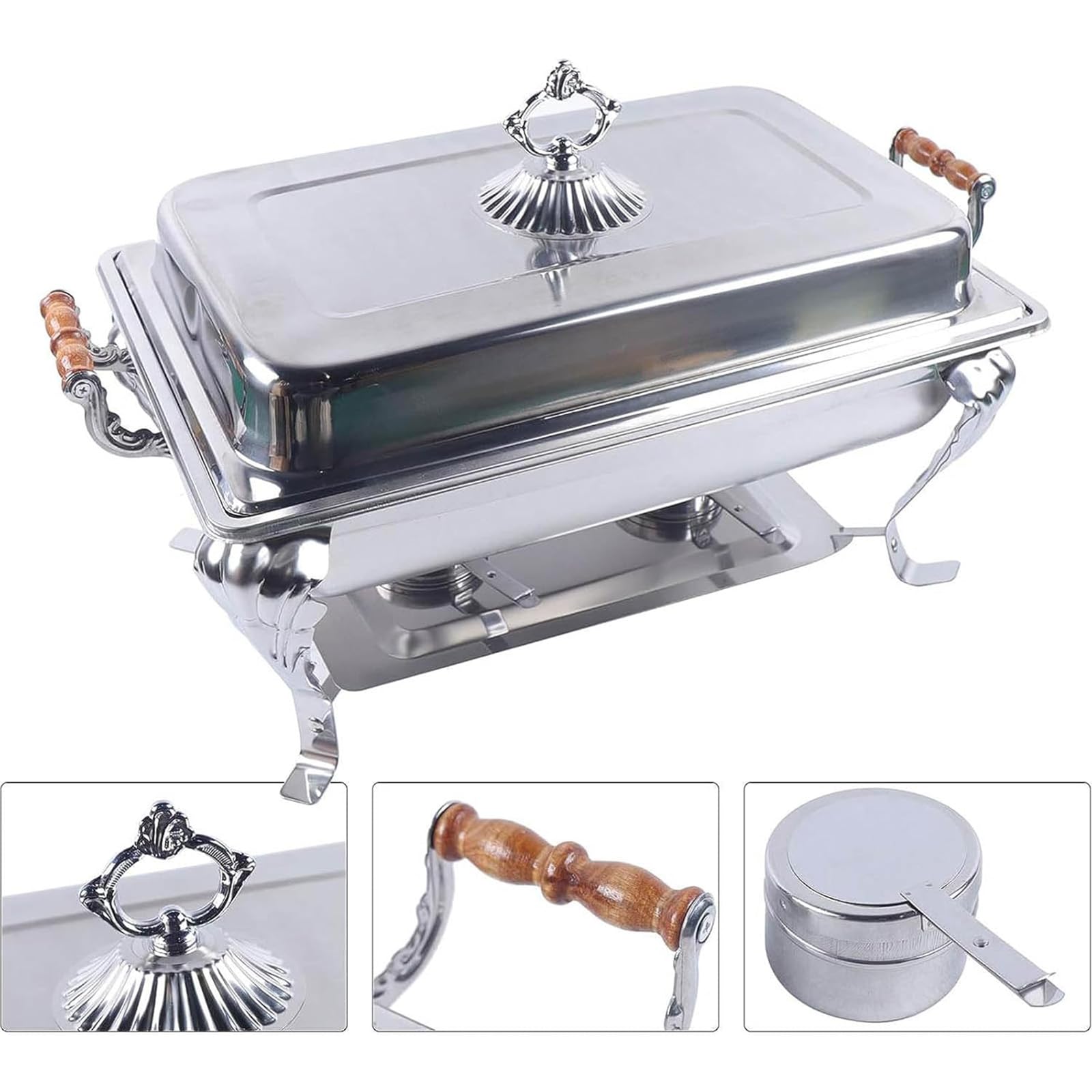 Scaldavivande in acciaio inox con coperchio, soluzione durevole ed elegante per servire buffet, hotel, ristoranti ed eventi di catering