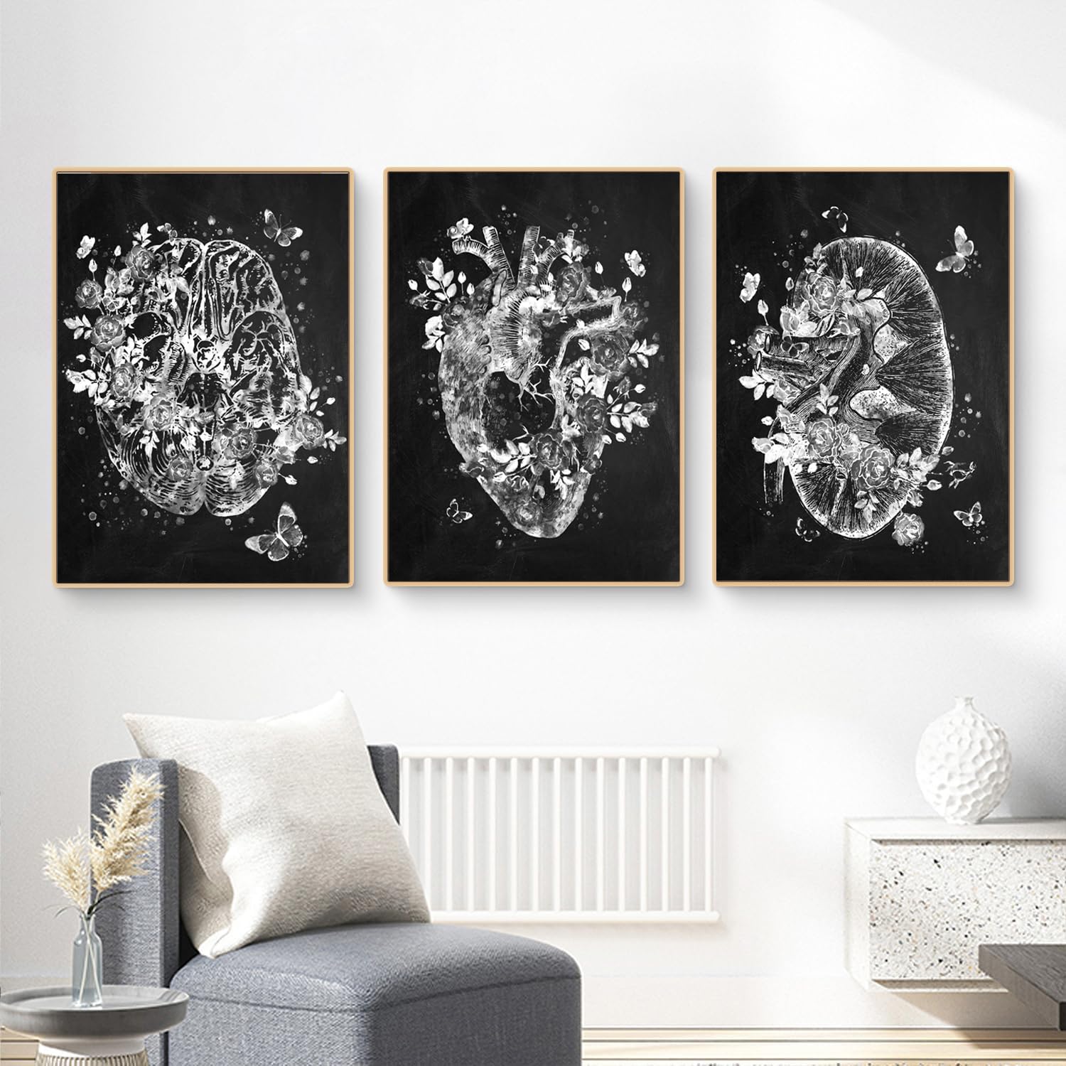 KAIDAARTLH Abstract Medicine Anatomy Poster, Organs Heart Brain Canvas Pictures
