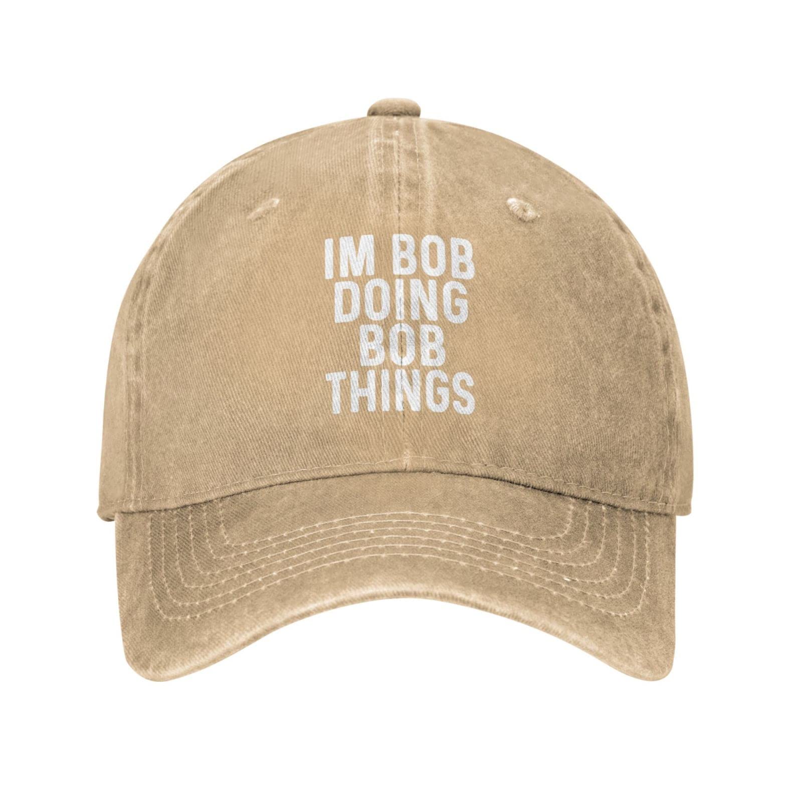 Im Bob Doing Bob Things Hat Trucker Hat Men Vintage Mesh Hat for Summer, Natural-12, One size