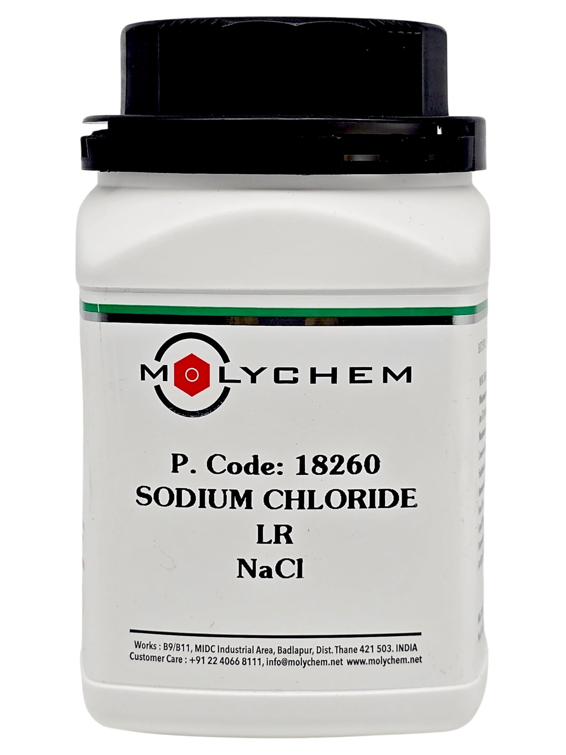 MOLYCHEM Sodium Chloride ACS Grade, 99.9% Assay (Laboratory & Industrial Use Only), 500Gram Crystalline powder, CAS 7647-14-5, Formula : NaCl, Shelf Life: 60 Months.-image-19