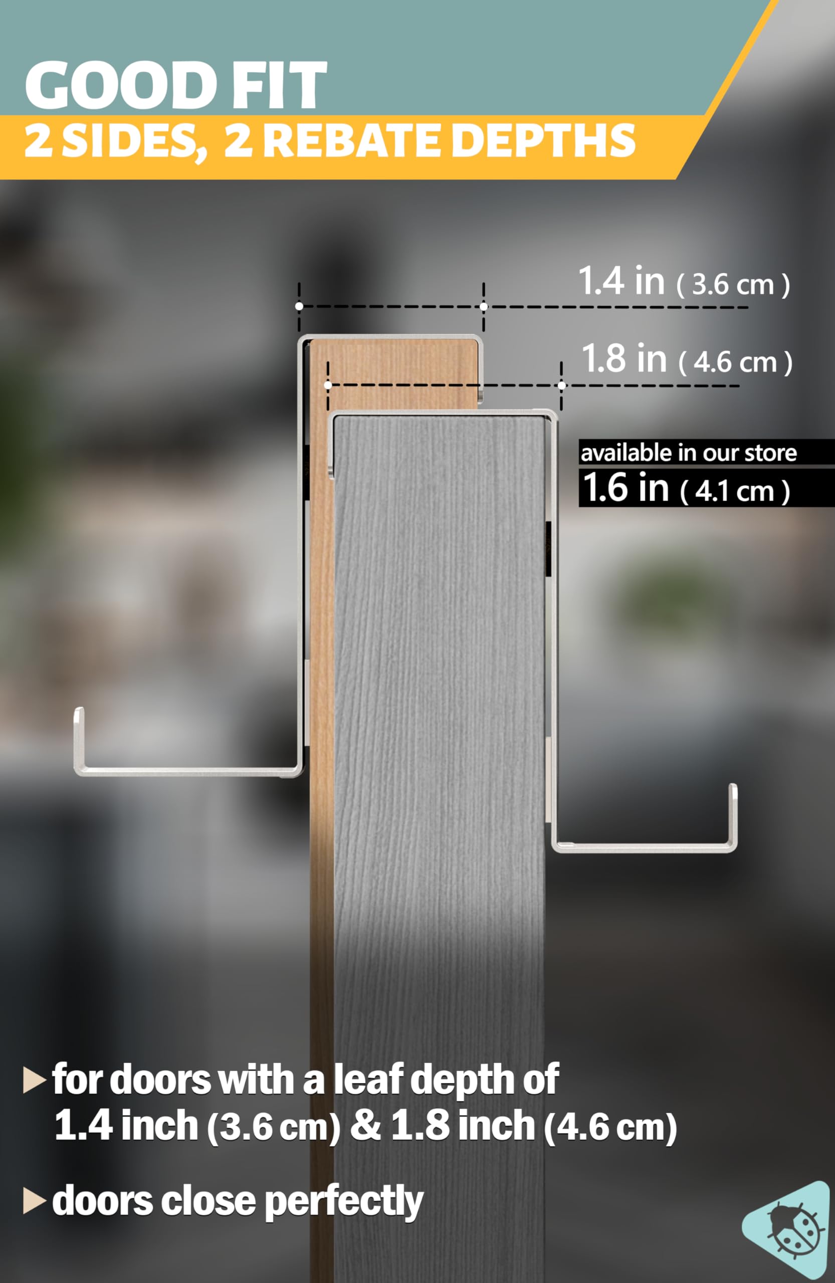 Menz Over Door Hanger - 10 pcs. in Silver - Coat Hooks 3.6 cm (1.4") + 4.6 cm (1.8") - Over Door Hook for Hanging Clothes Coat Rack - Image 3