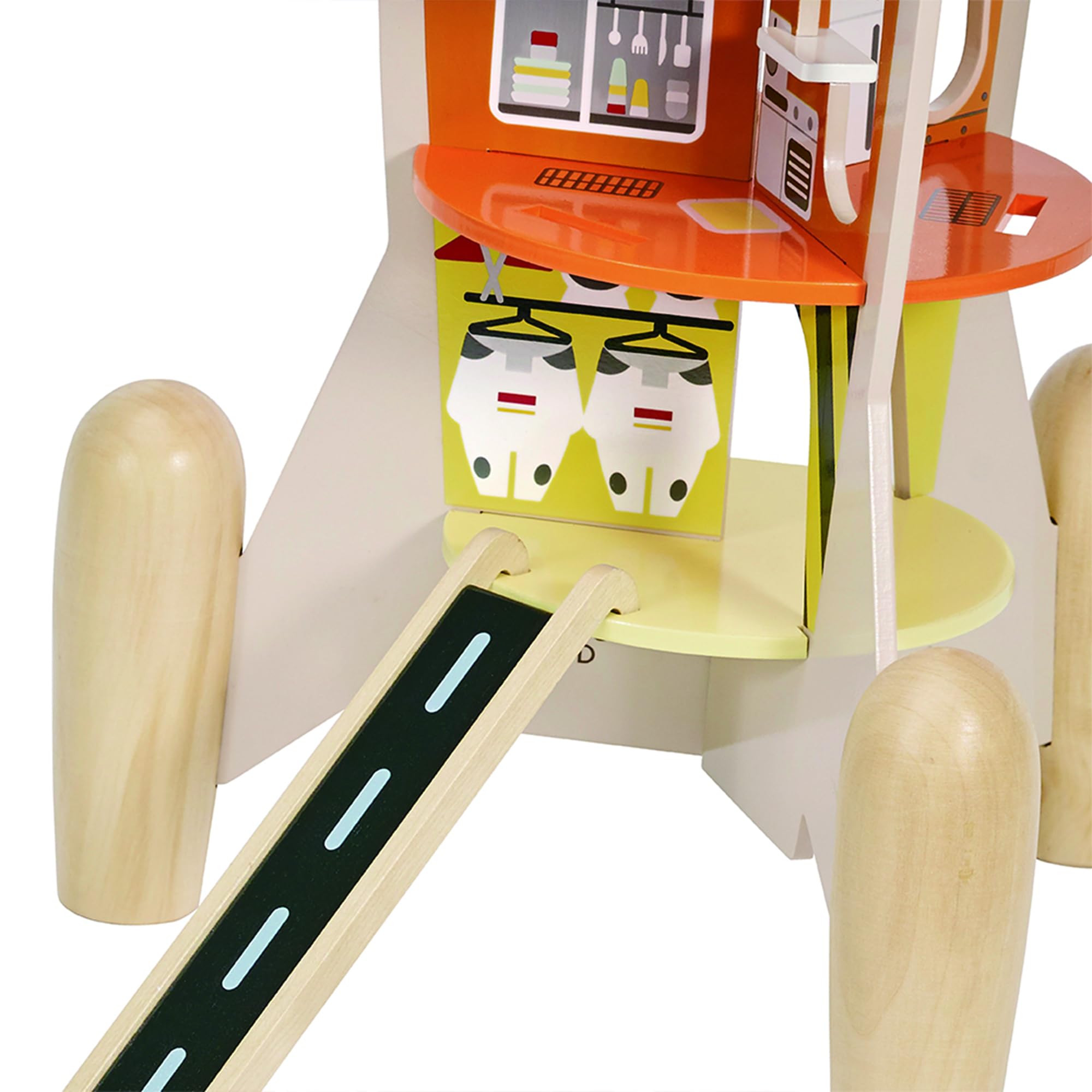 Classic World Spielzeug Rakete ab 3 Jahren, 69 cm hohe weiße Kinder-Rakete 12 Räume | Kinderspielzeug für Jungs und Mädchen
