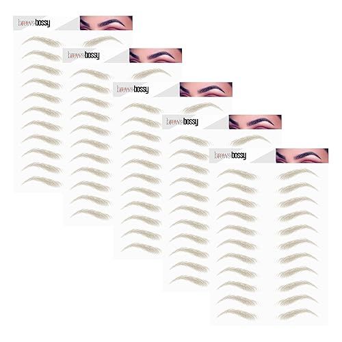 Miniatura 1 de Paquete de 5 tatuajes temporales de cejas impermeables, tatuajes falsos para el cabello como despegar las cejas de transferencia instantánea para