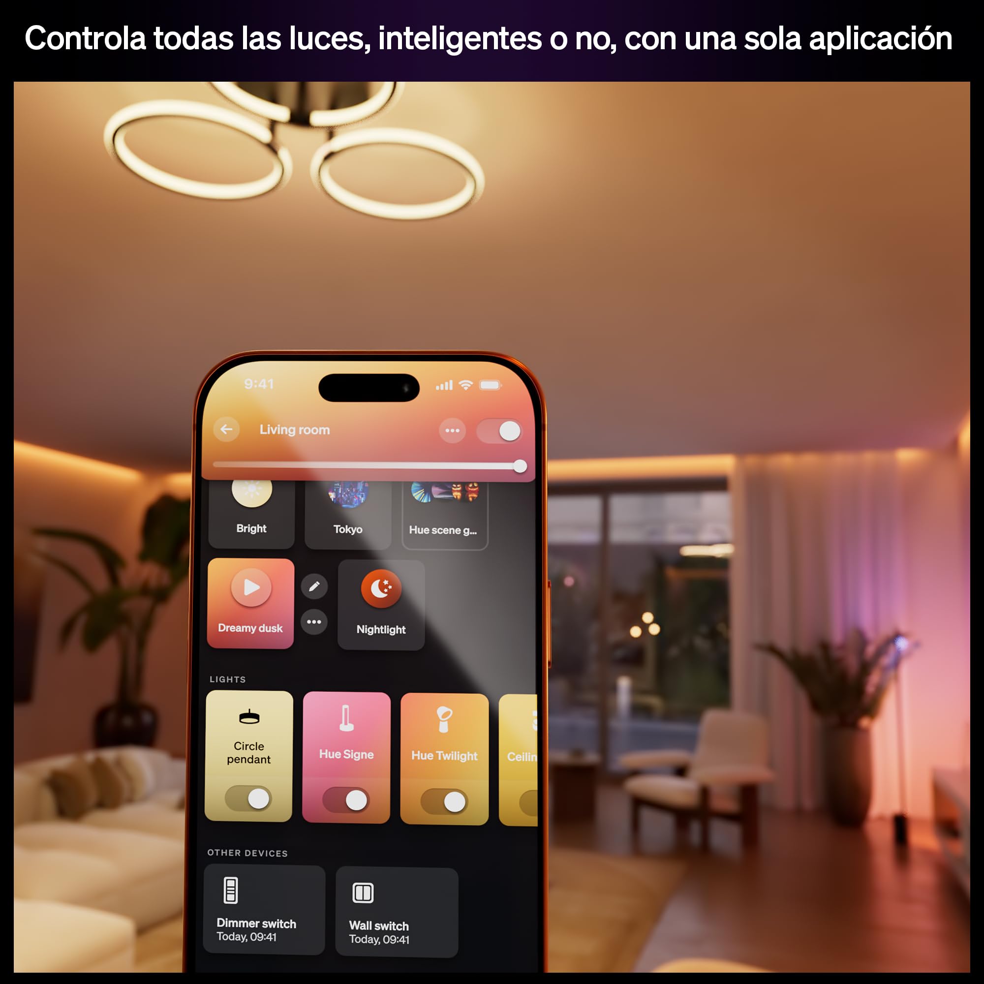Philips Hue Interruptor Regulador con Cable, 1 Ud, Convierte Luz no Inteligente en Inteligente, Temporizadores/Programas, Conexión Fiable, Aplicación, Voz, Apto Apple Home, Google Home, Alexa