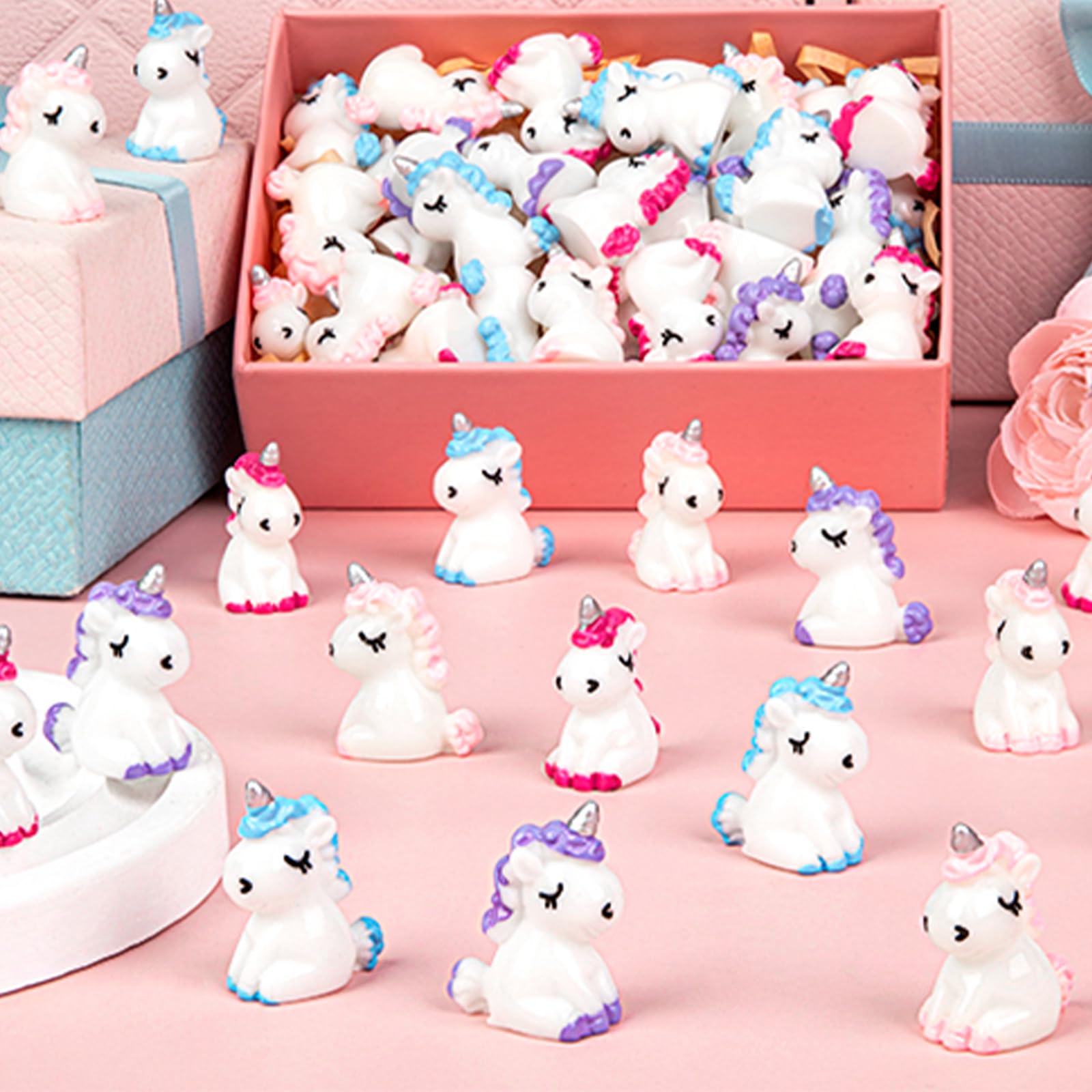 TELAIN 48 Pieces Mini Unicorn Figures Miniature Unicorn Figurines Made of Resin - Image 4