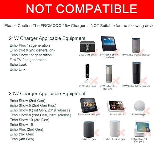 Miniatura 3 de Cable de alimentación de repuesto de 15 W para Tienda Alexa Show 5 1 generación2 generación, Echo Dot 3 generación, Echo Dot 4 generación, Echo Dot