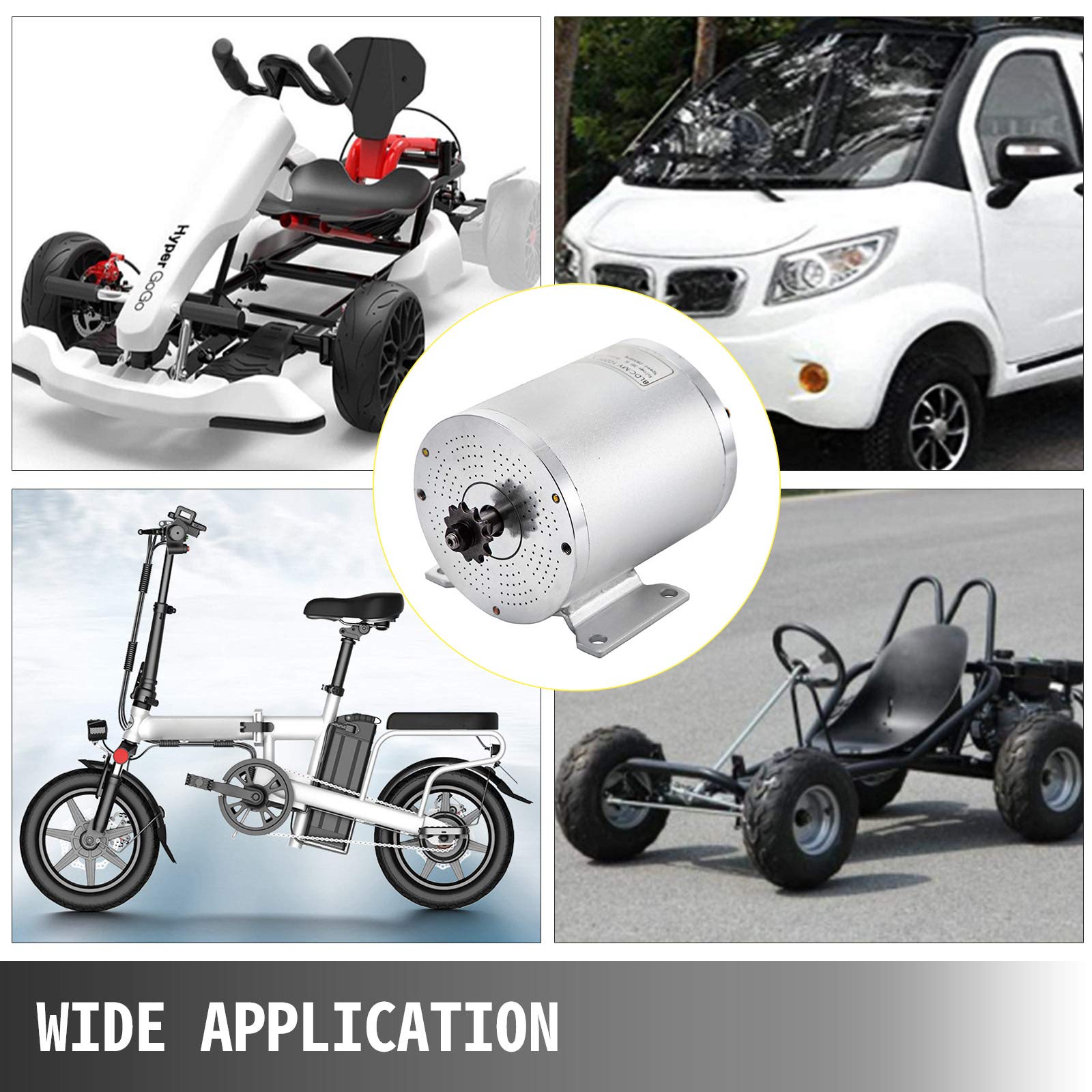 VEVOR Kit Motore Elettrica 36V 500W Motore Senza Spazzola 2800Rpm Kit Motore Elettrico Senza Spazzole