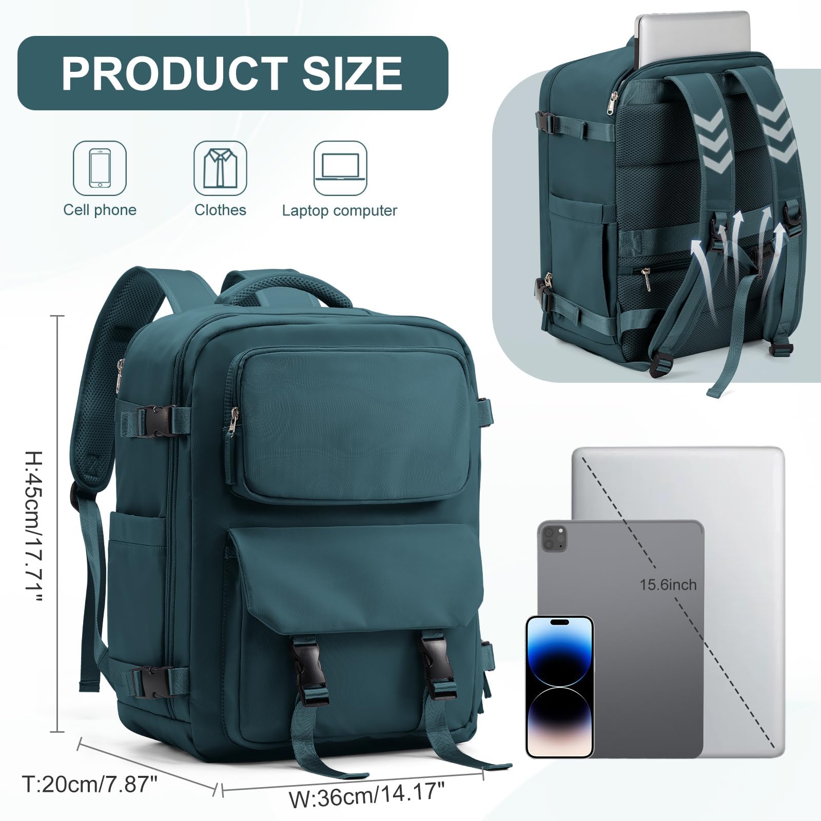 SZLX Zaino da viaggio grande da donna da viaggio zaino da escursionismo sportivo da esterno impermeabile zaino da scuola casual laptop da 14 pollici con porta di ricarica USB scomparto per scarpe