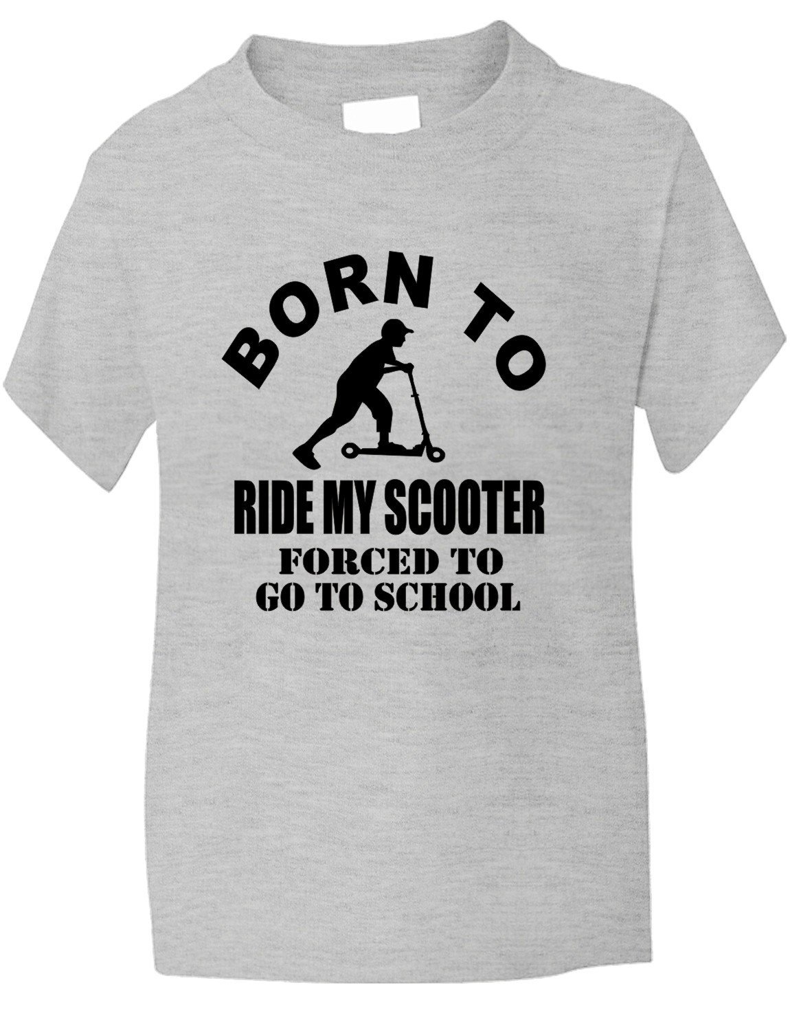 Print4u Grey Born To Do Gymnastics Forced To Go To School Kids T Shirt Age 9-11 Black Text