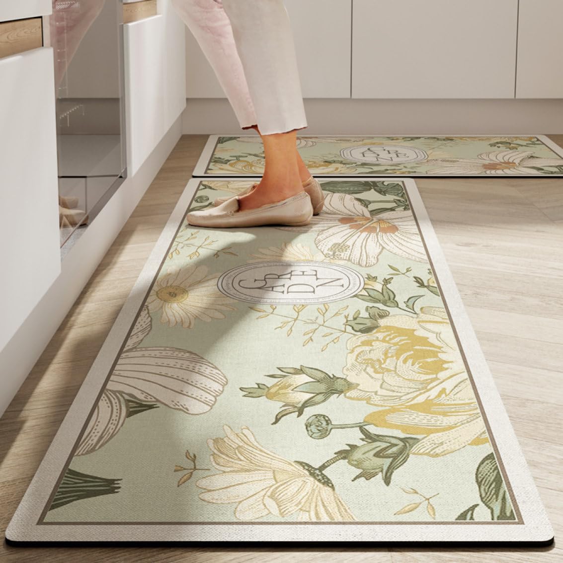 [DLAWF] 洗える ロングマット 吸水 抗菌 防ダニ キッチン マット キッチンマット キッチンラグ 耐摩耗性 丸洗い デザイン