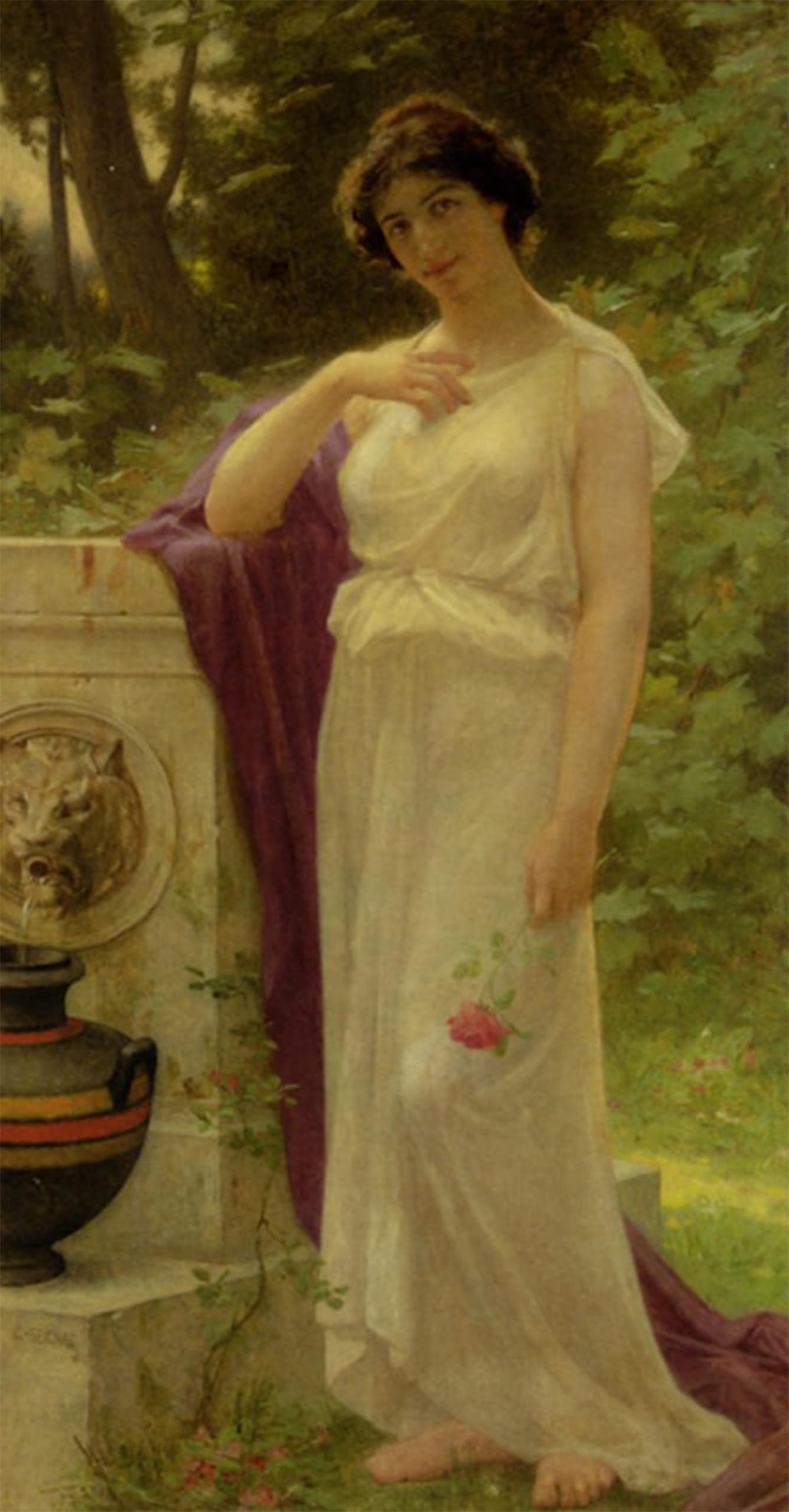 Lienzo decorativo de 60x90cm, cartel impreso de Giovane donna con una rosa 5