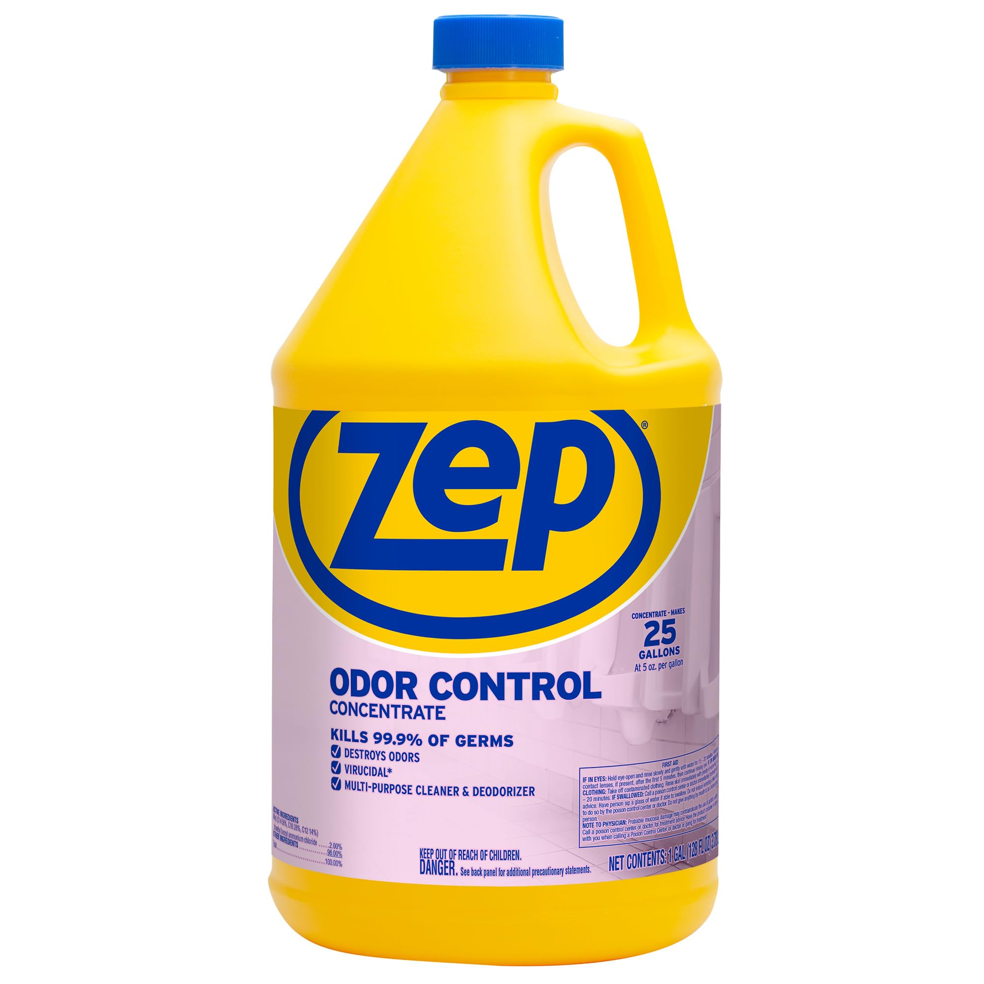 Zep Odor Control Concentrate 128 Ounce ZUOCC128 (1 Bottle), 1 Gallon Concentrate, No Scent