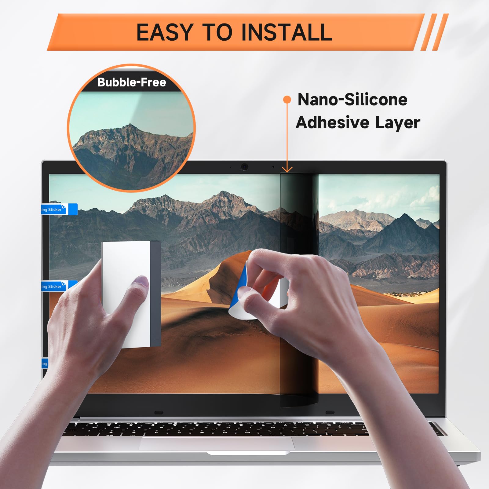 Mamol 360° Filtro Privacy 15.6 Pollici 16:9, Full Angle Anti Spia Screen Privacy, Filtro Privacy 15.6 Pollici Compatibile con Computer Portatile (345mm*194mm)
