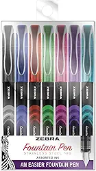 ZEBRA PEN Caneta-tinteiro, ponta fina, 0,6 mm, cores sortidas, tinta não tóxica, 7 unidades, número do modelo: 48307