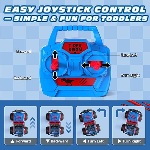 Miniatura 4 de Tecnock Mini auto RC para niños, auto a control remoto a escala 132 con batería recargable tipo C, 2.4 GHz duradero pequeño camión RC con fácil