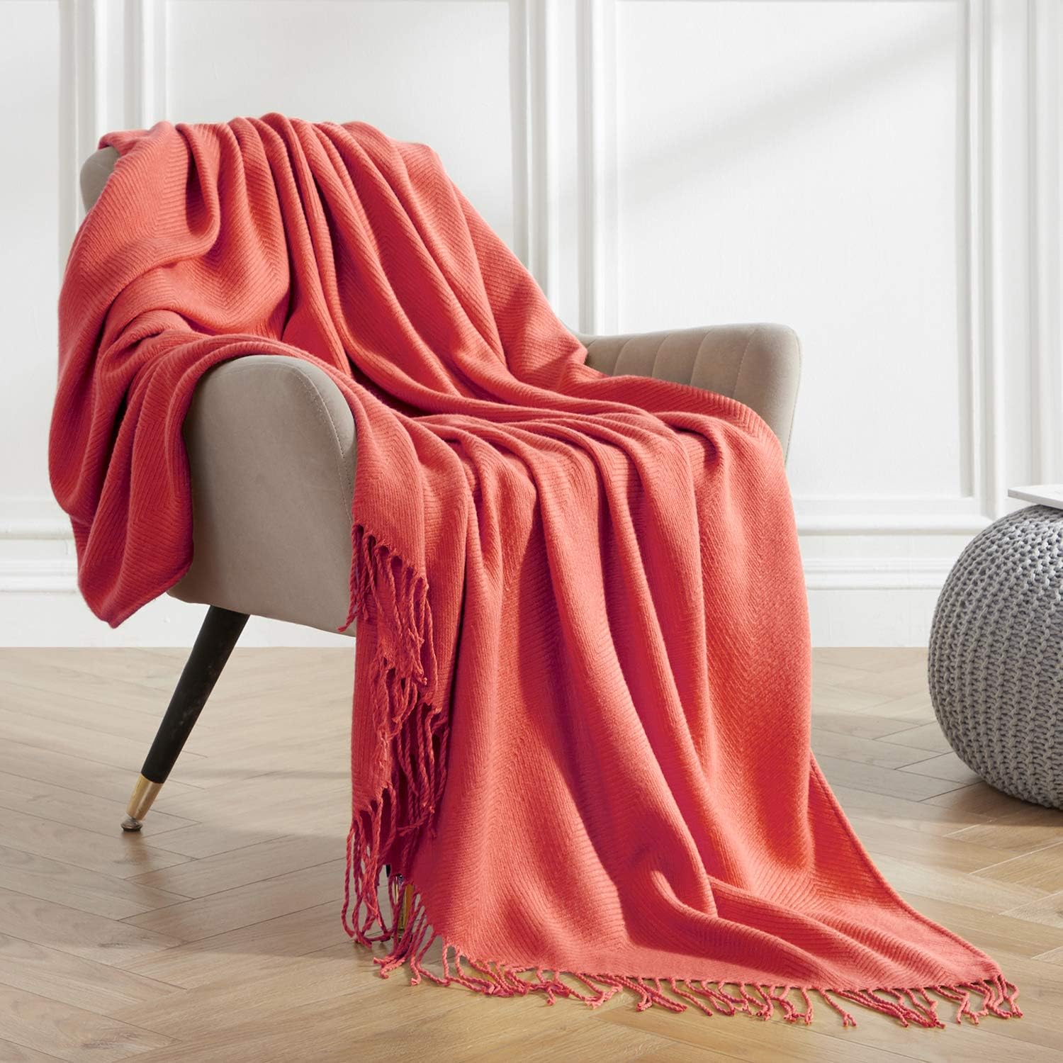 VEEYOO Red Throw Blanket Lightweight Extra Soft Throw