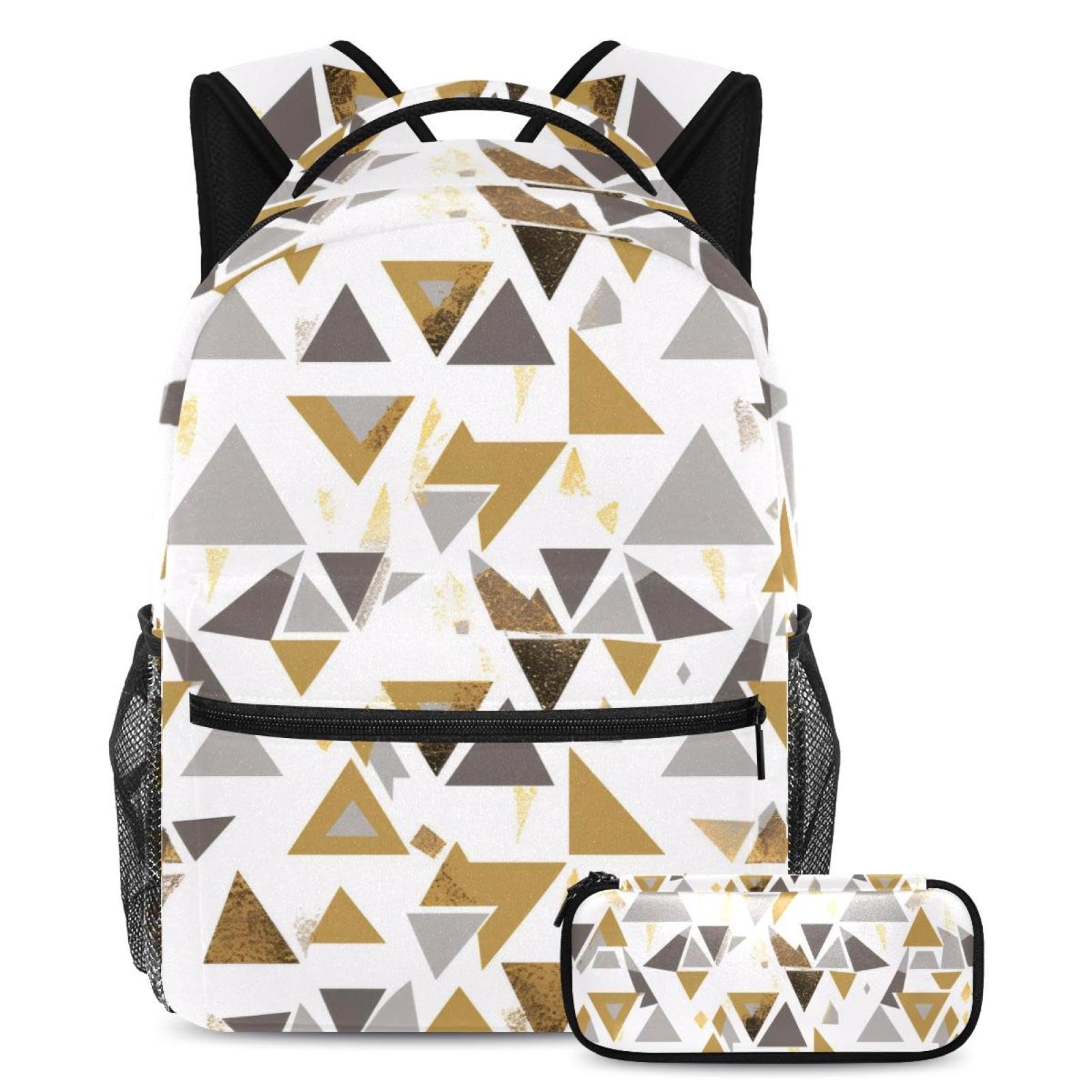 Ensemble sac à dos et trousse géométrique pour école et collège - 7