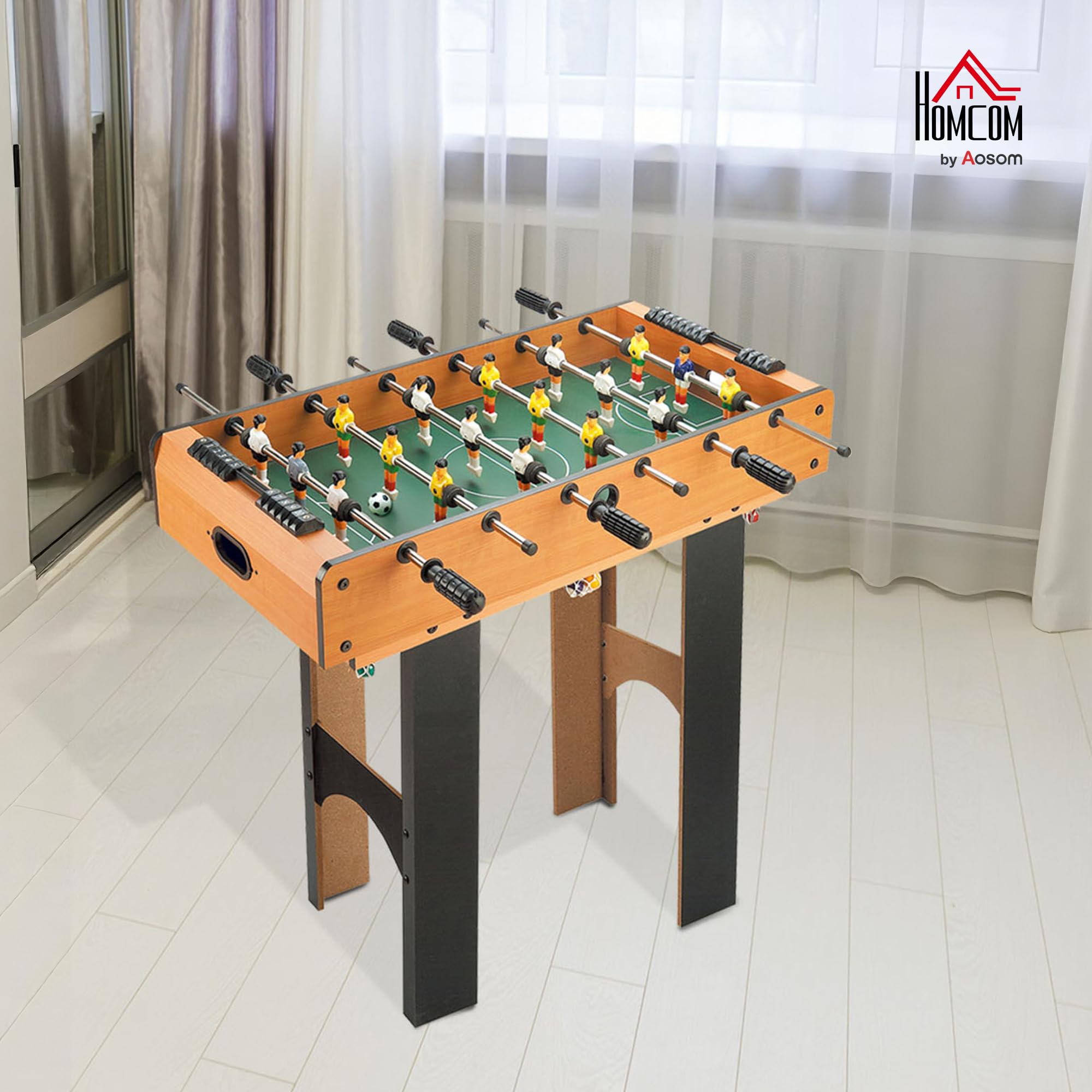 HOMCOM 4-in-1 Multispieltisch Multifunktionsspieltisch mit Tischhockey Tischfußball Billard Tischtennis Multigame Spieltisch aus MDF, 92 x 78 x 80cm